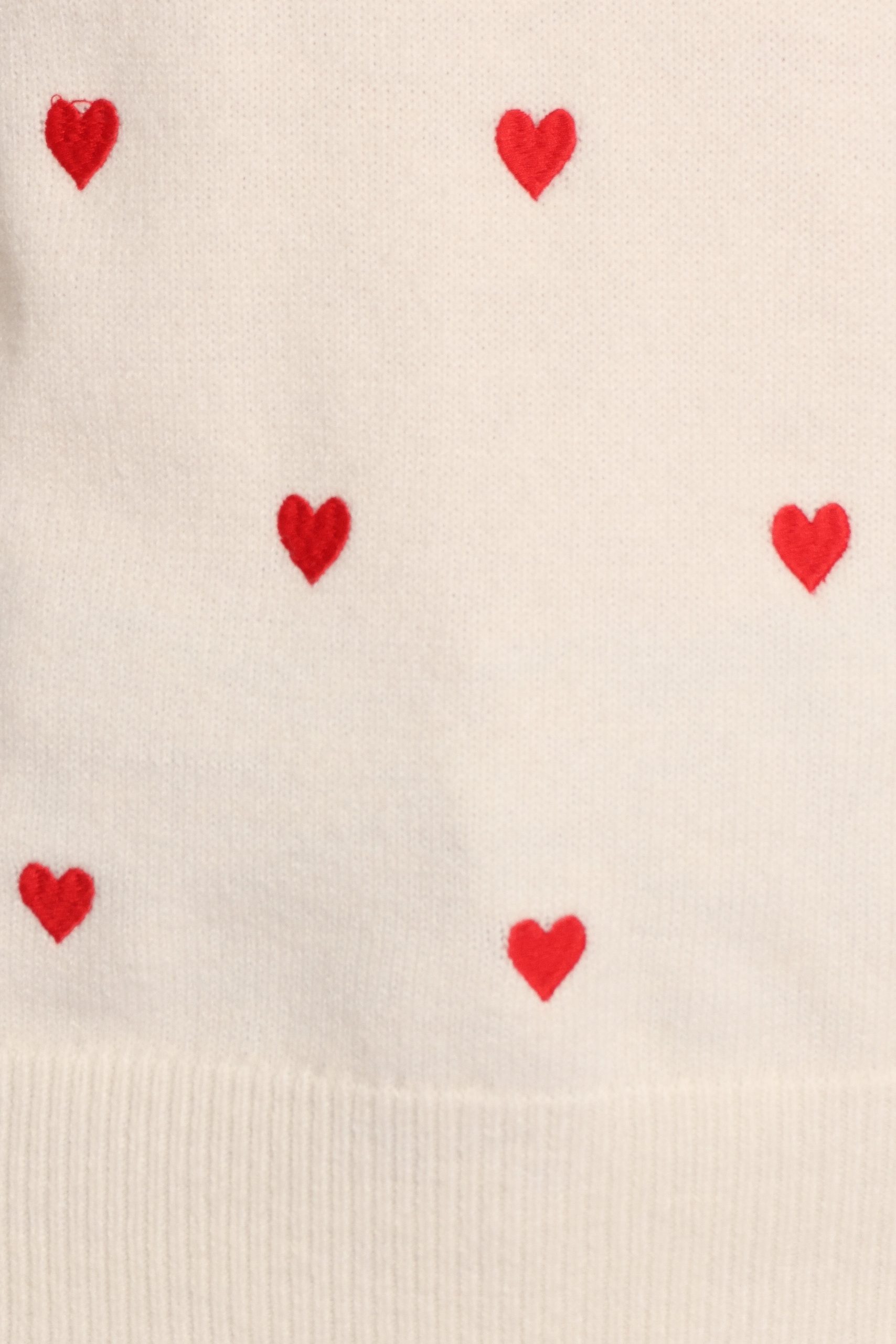 Xadie All Over Mini Heart Sweater - Cream/Red - Image 8