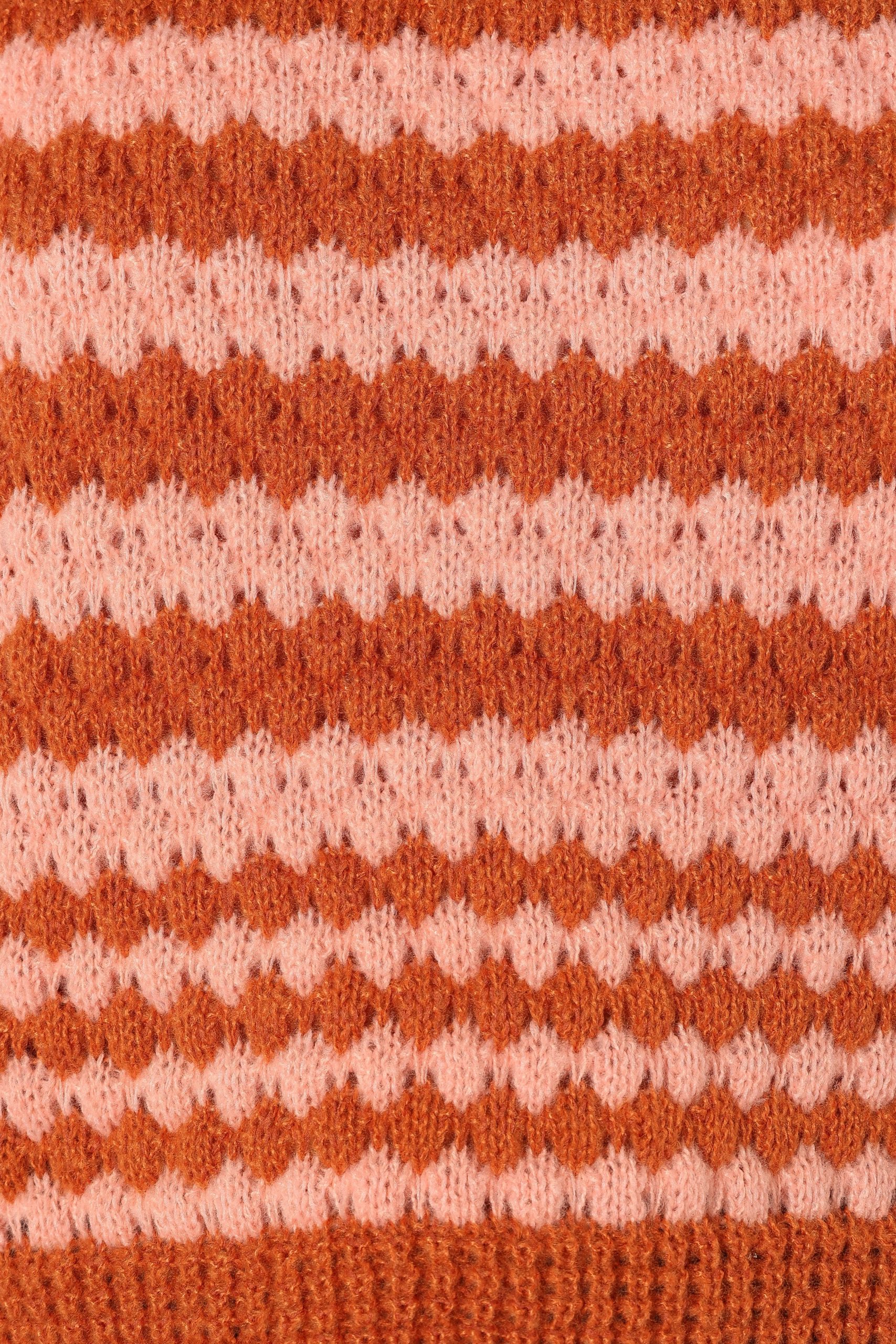 Yasmin Striped Crewneck Knit Sweater - Orange Pink - Image 8