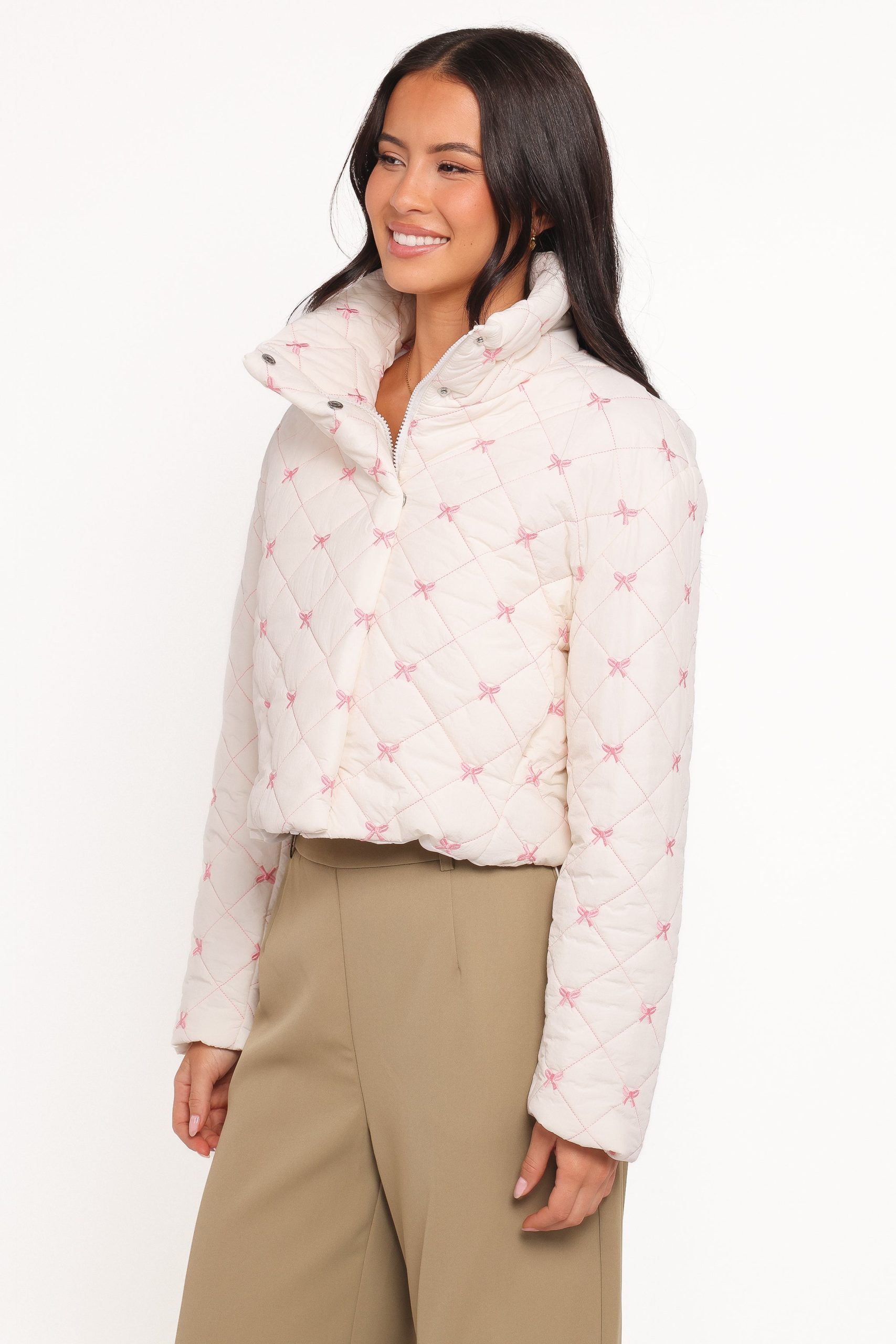 Adi Quilted Jacket - Pink Bow - Image 4