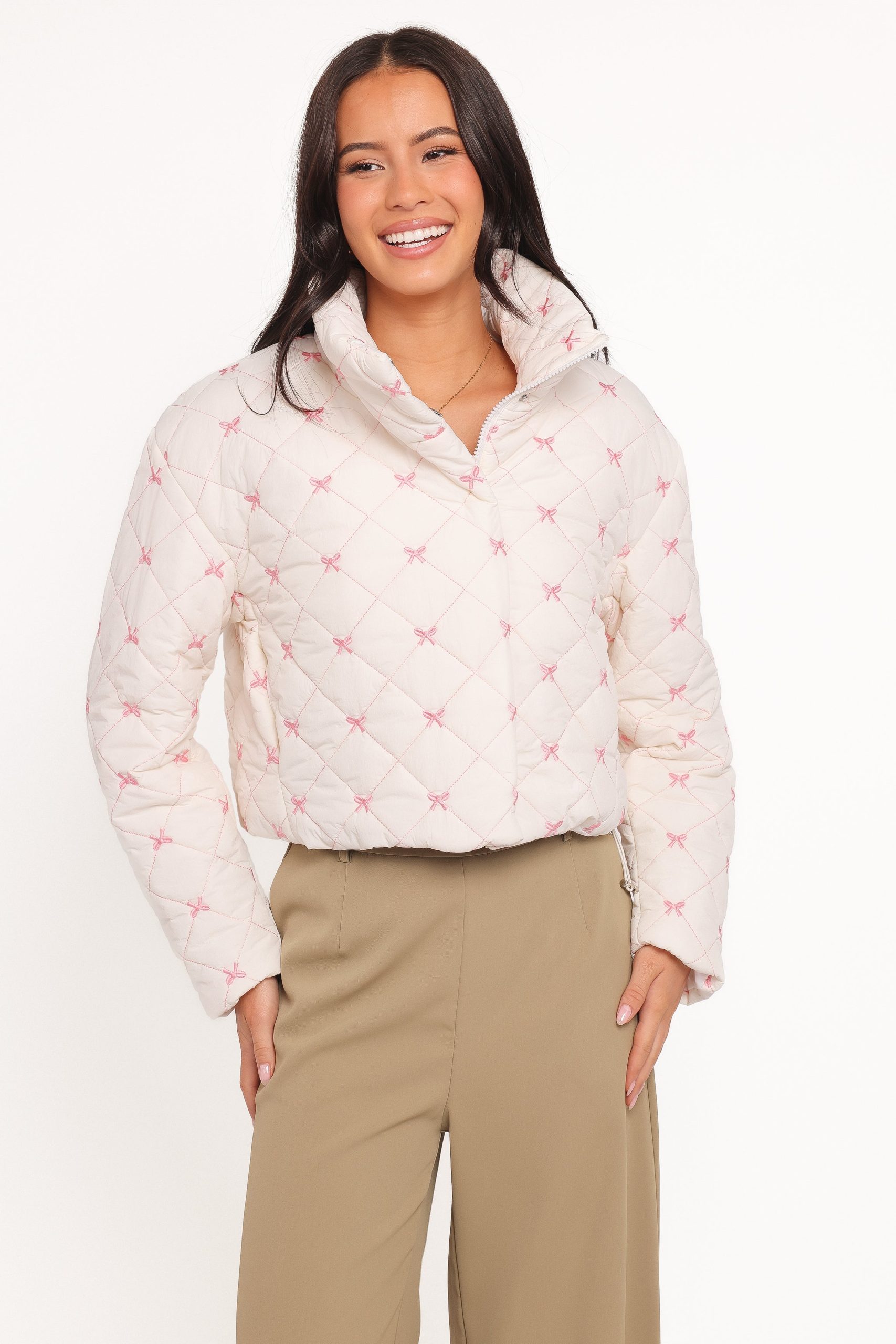 Adi Quilted Jacket - Pink Bow - Image 3