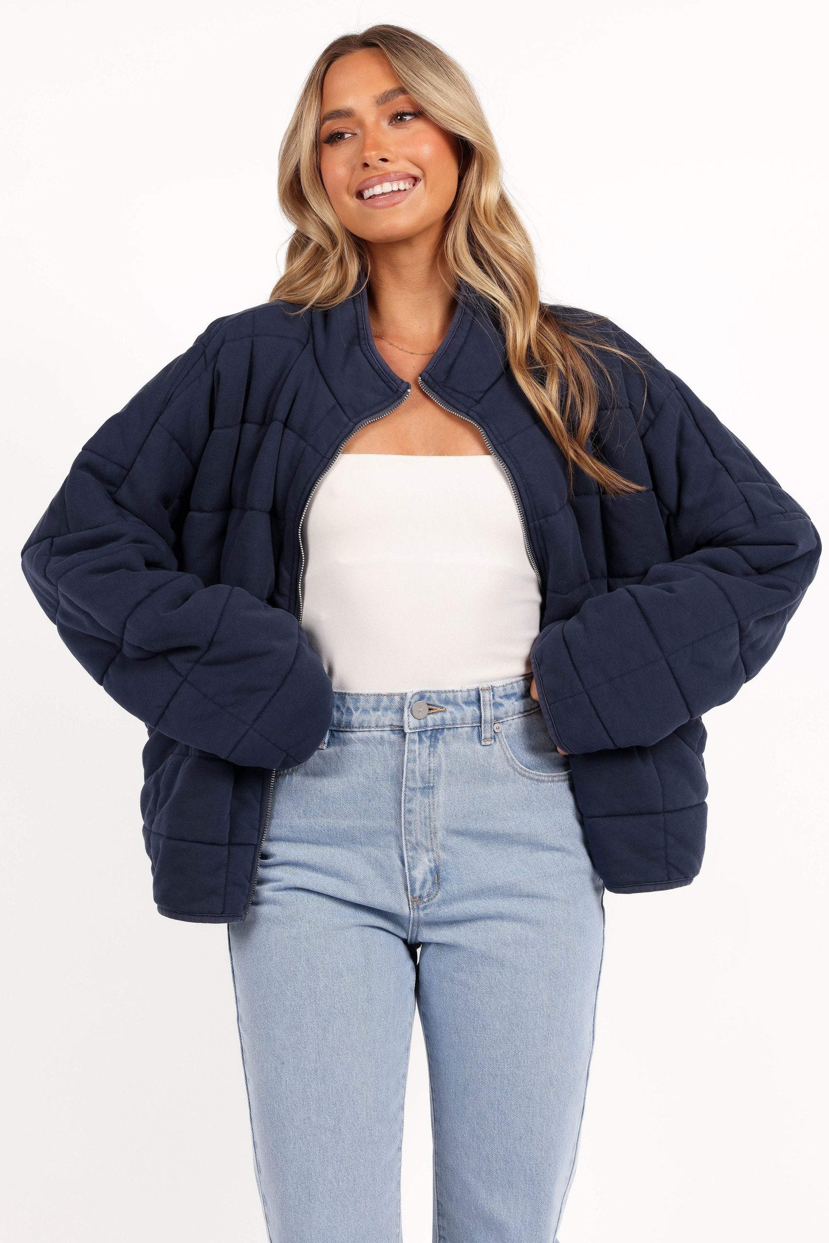 Alegra Quilted Jacket - Navy - Image 4