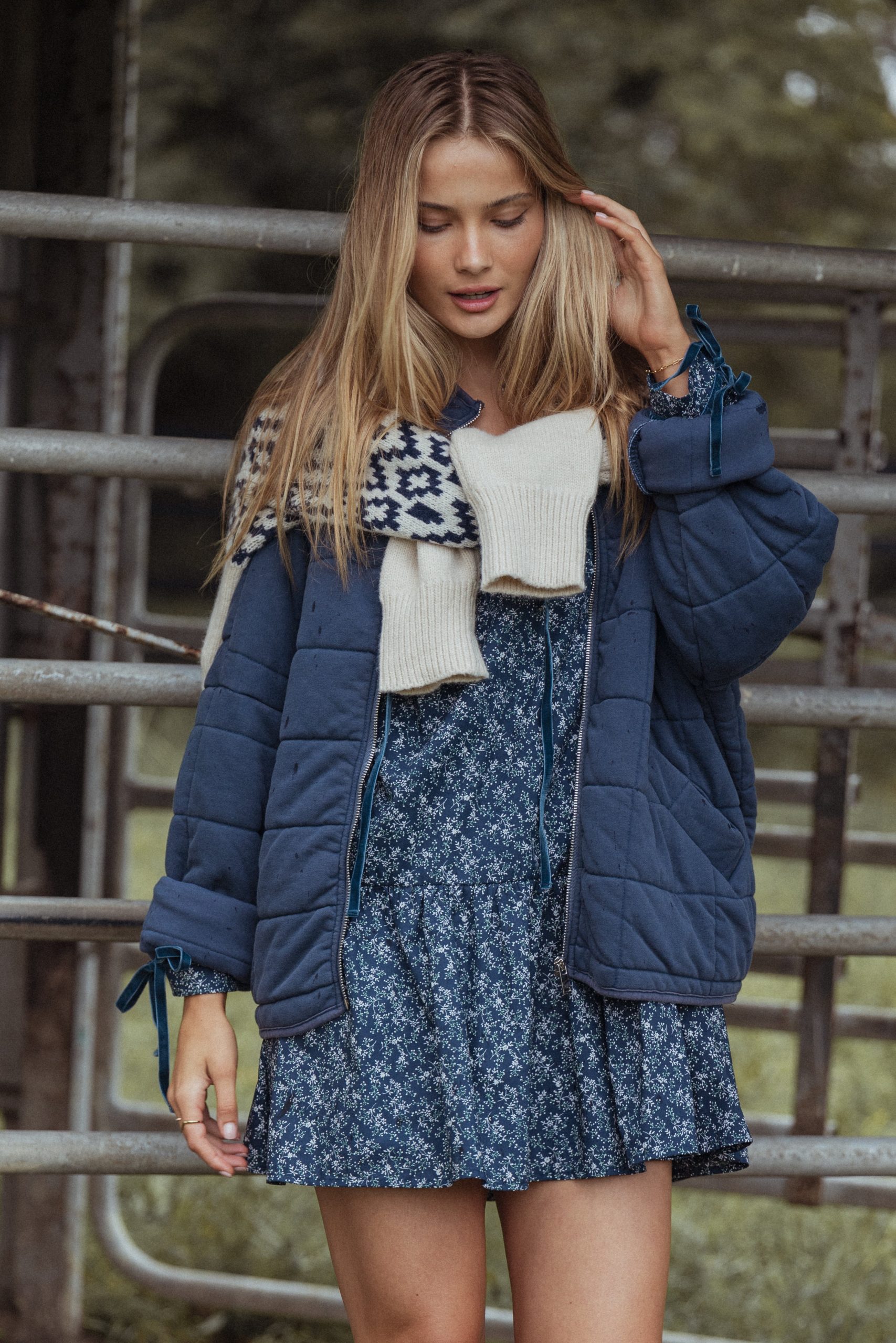 Alegra Quilted Jacket - Navy - Image 3