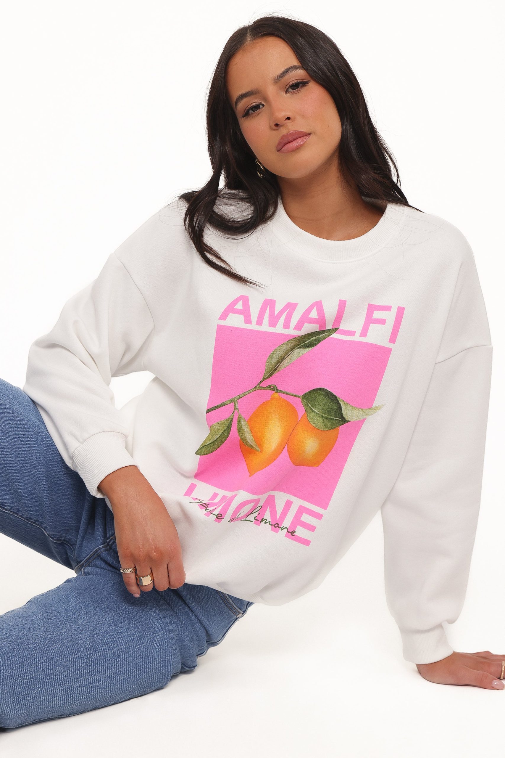 Amalfi Graphic Sweatshirt - White - Image 2