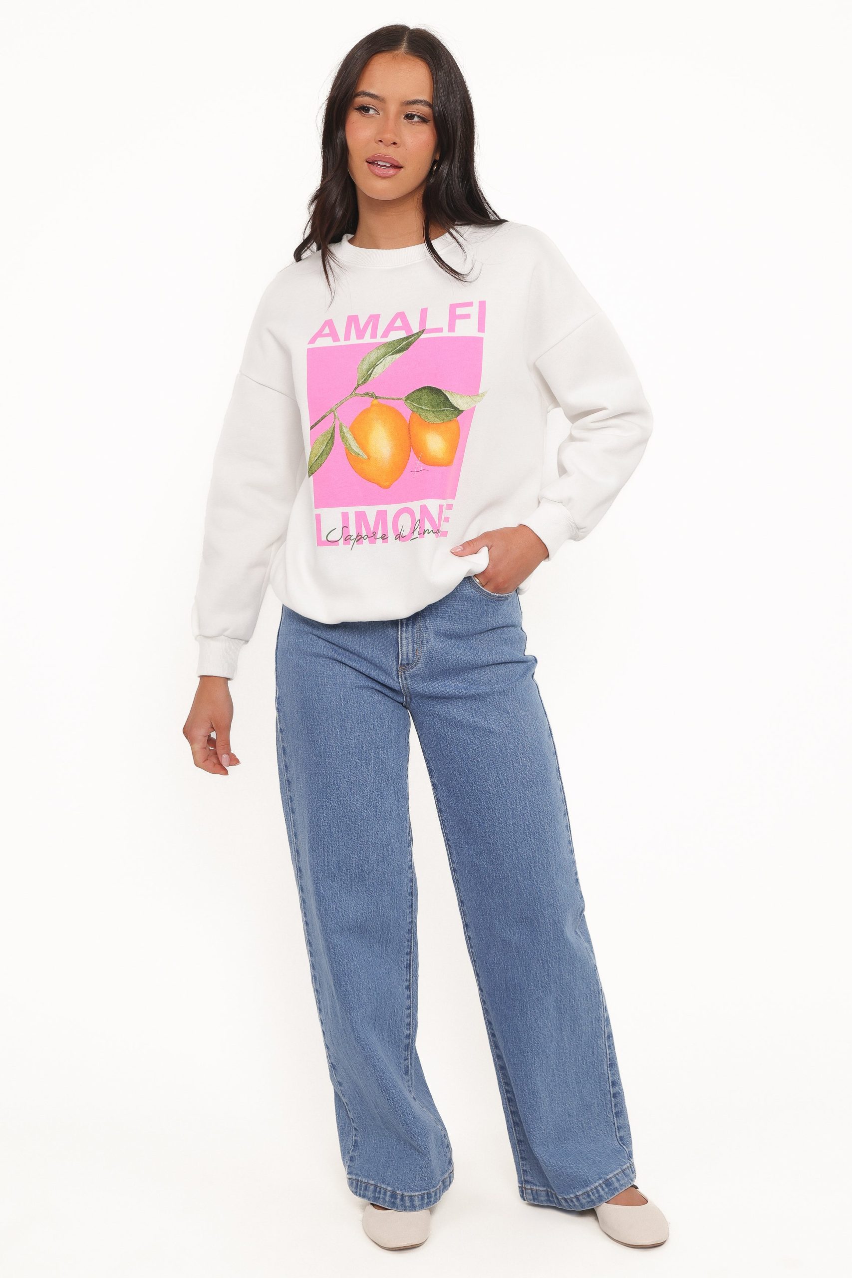 Amalfi Graphic Sweatshirt - White - Image 3