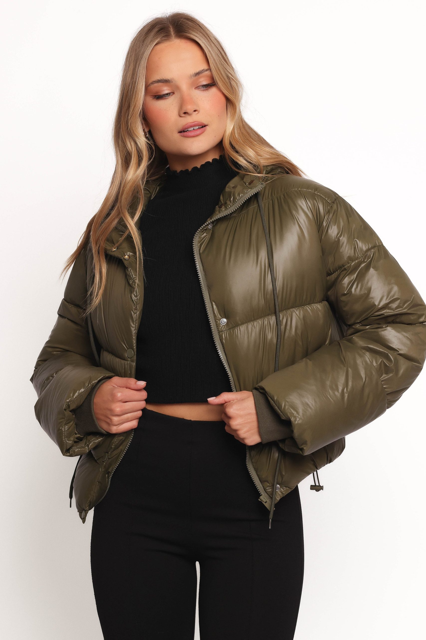 Archie Puffer Jacket - Olive - Image 3
