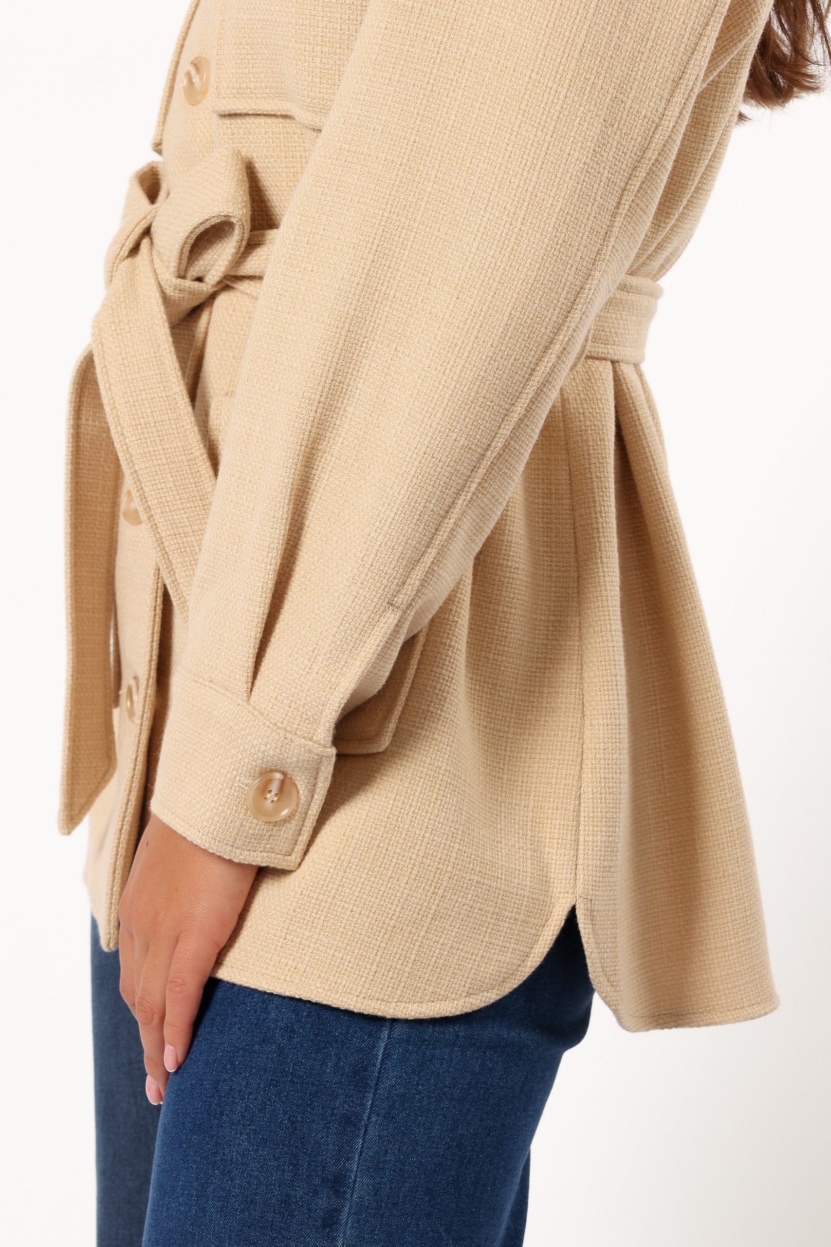 Arlow Tie Front Shacket - Cream - Image 7