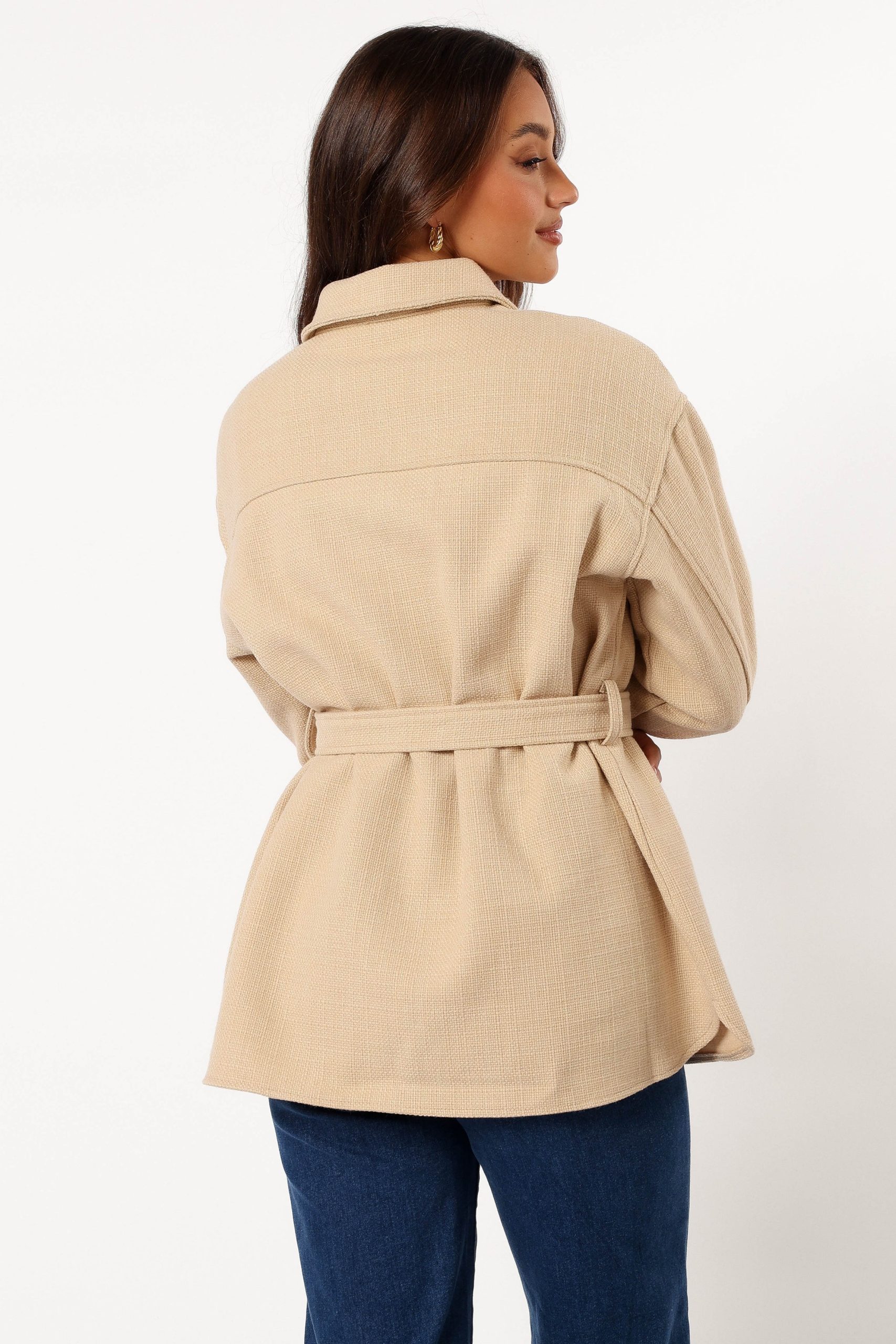 Arlow Tie Front Shacket - Cream - Image 8