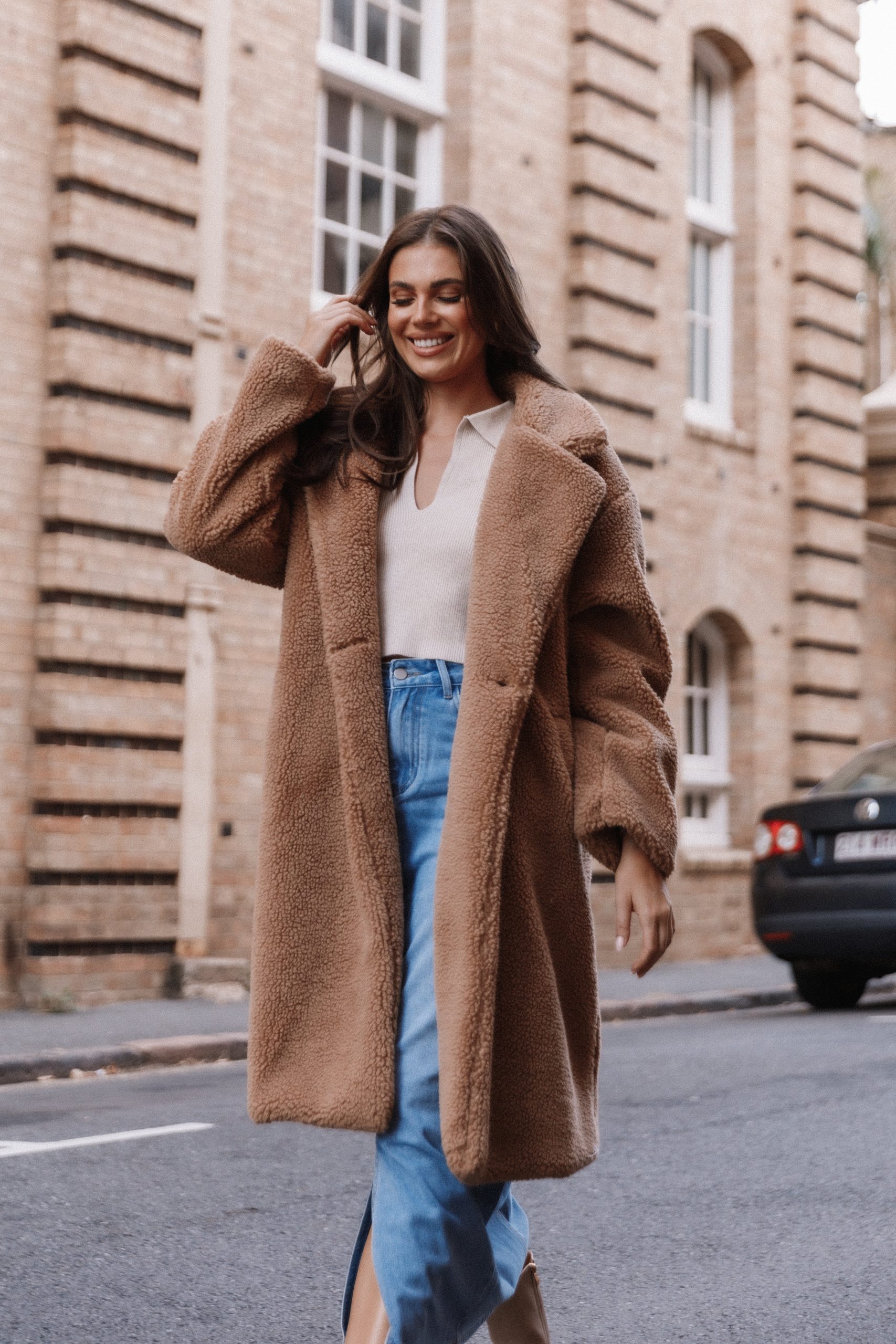 Beatrice Faux Fur Coat - Camel - Image 3