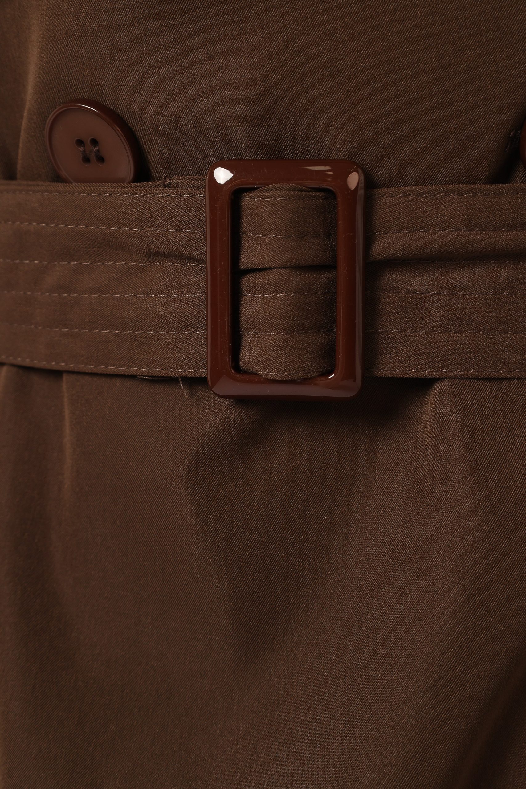 Billy Button Front Trench Coat - Chocolate Brown - Image 10