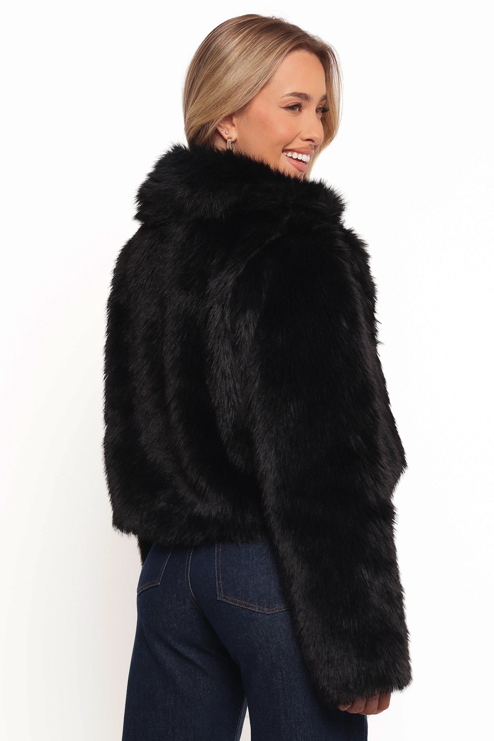 Bobbi Faux Fur Jacket - Black - Image 3