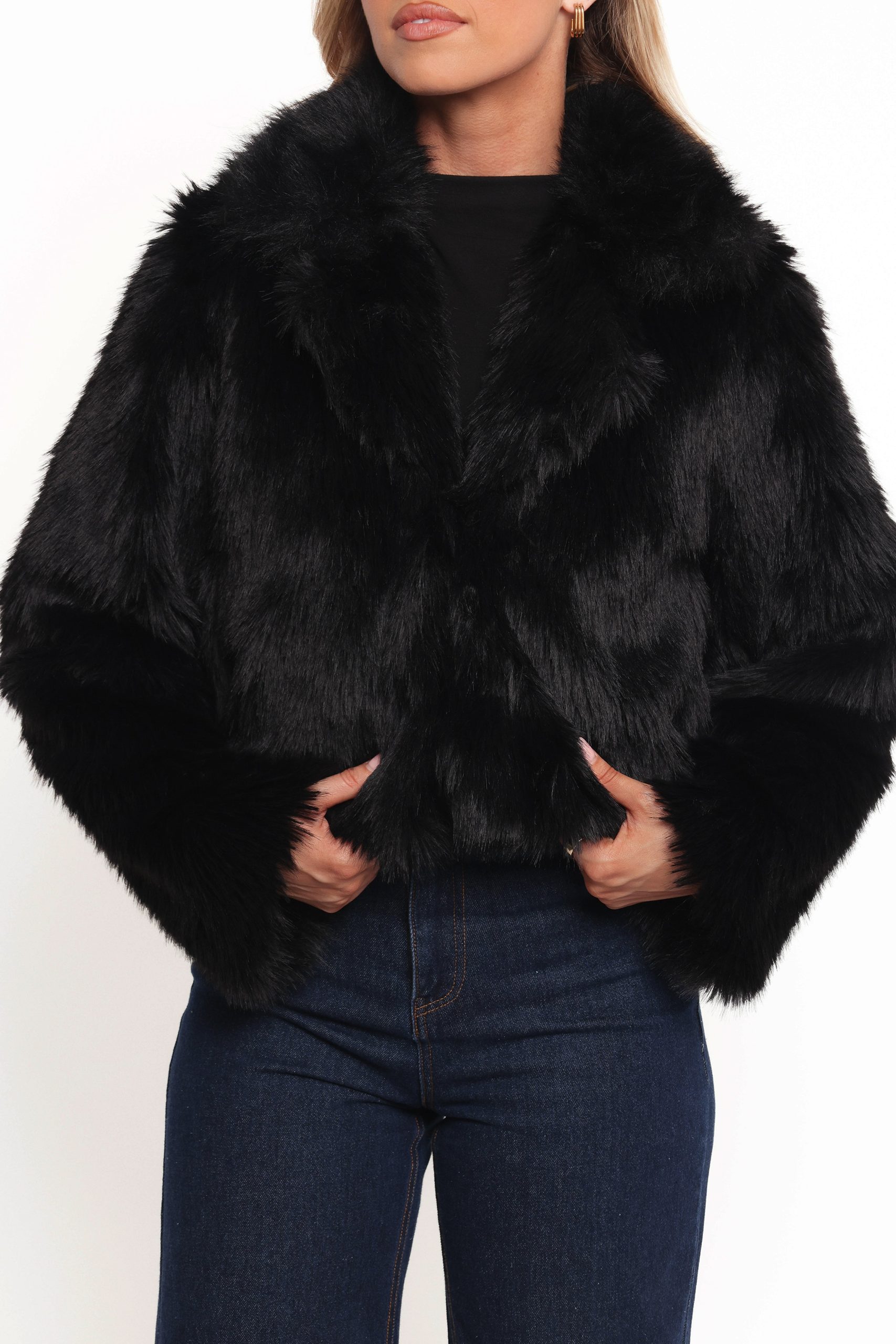Bobbi Faux Fur Jacket - Black - Image 6