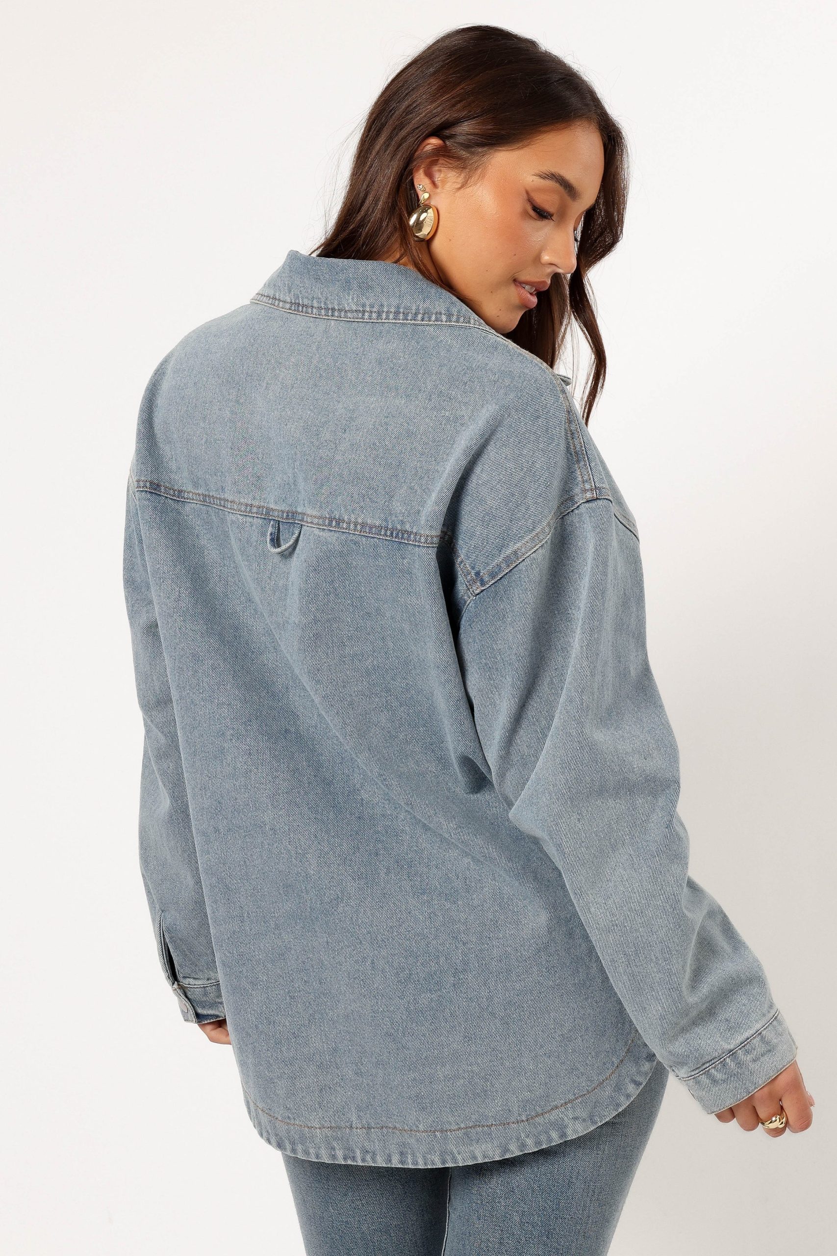 Cassie Oversized Denim Shacket - Blue - Image 5