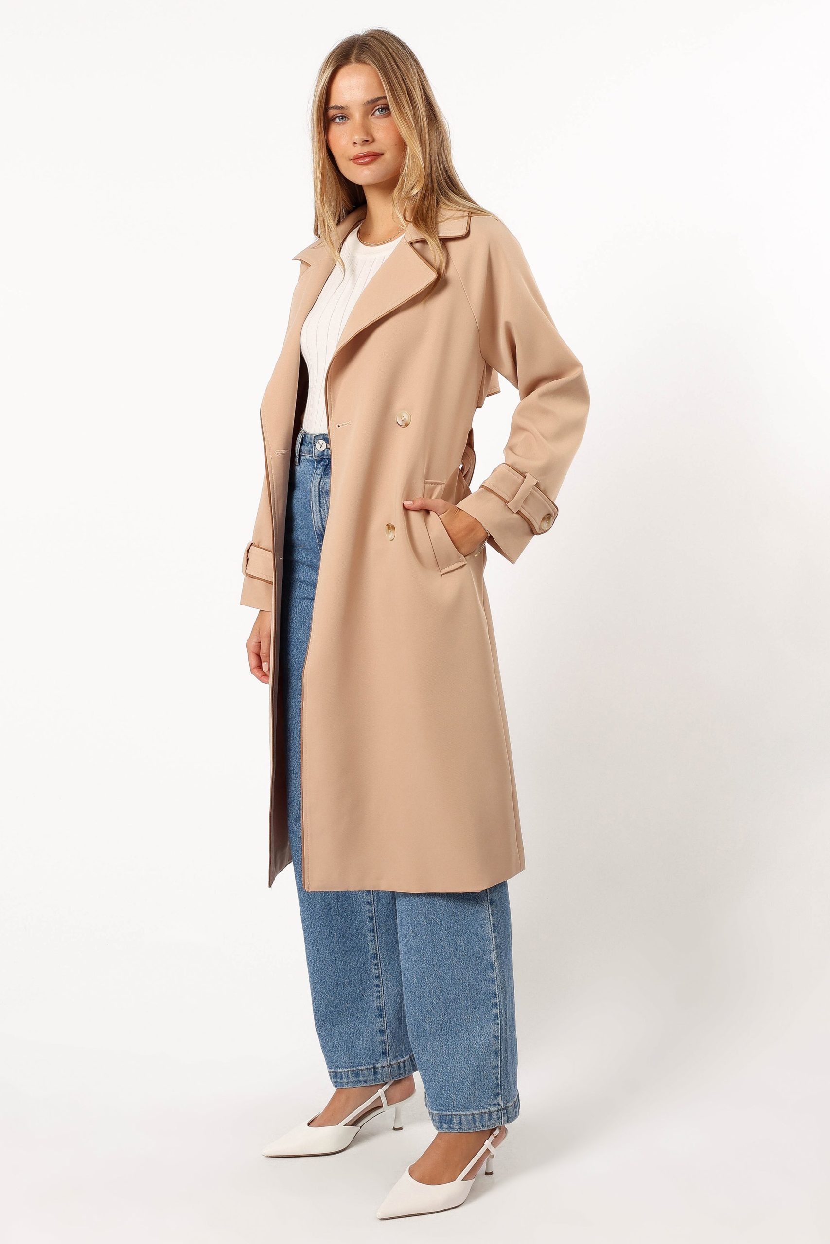 Cayenne Contrast Binding Trench Coat - Camel - Image 6