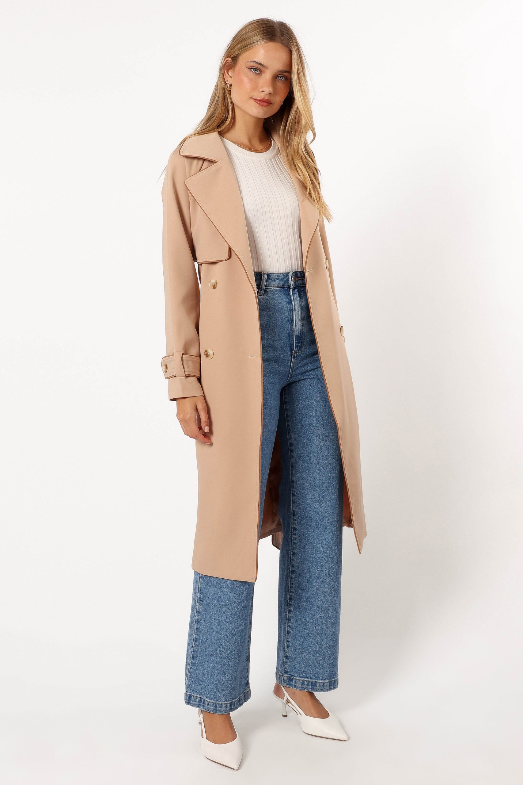 Cayenne Contrast Binding Trench Coat - Camel - Image 7