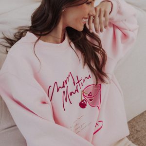 Cherry Martini Graphic Sweatshirt - Pink