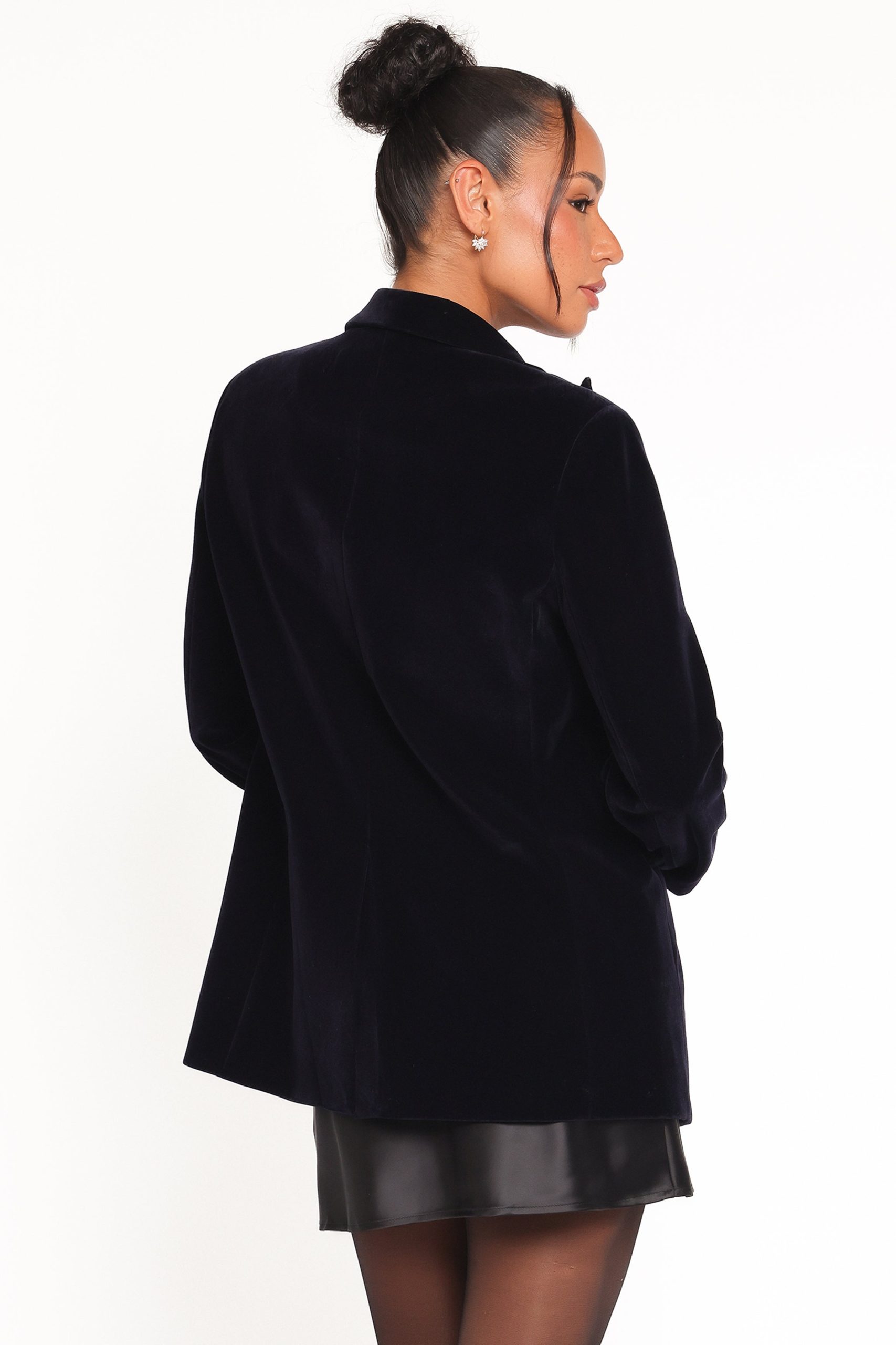 Clive Velvet Blazer - Navy - Image 4