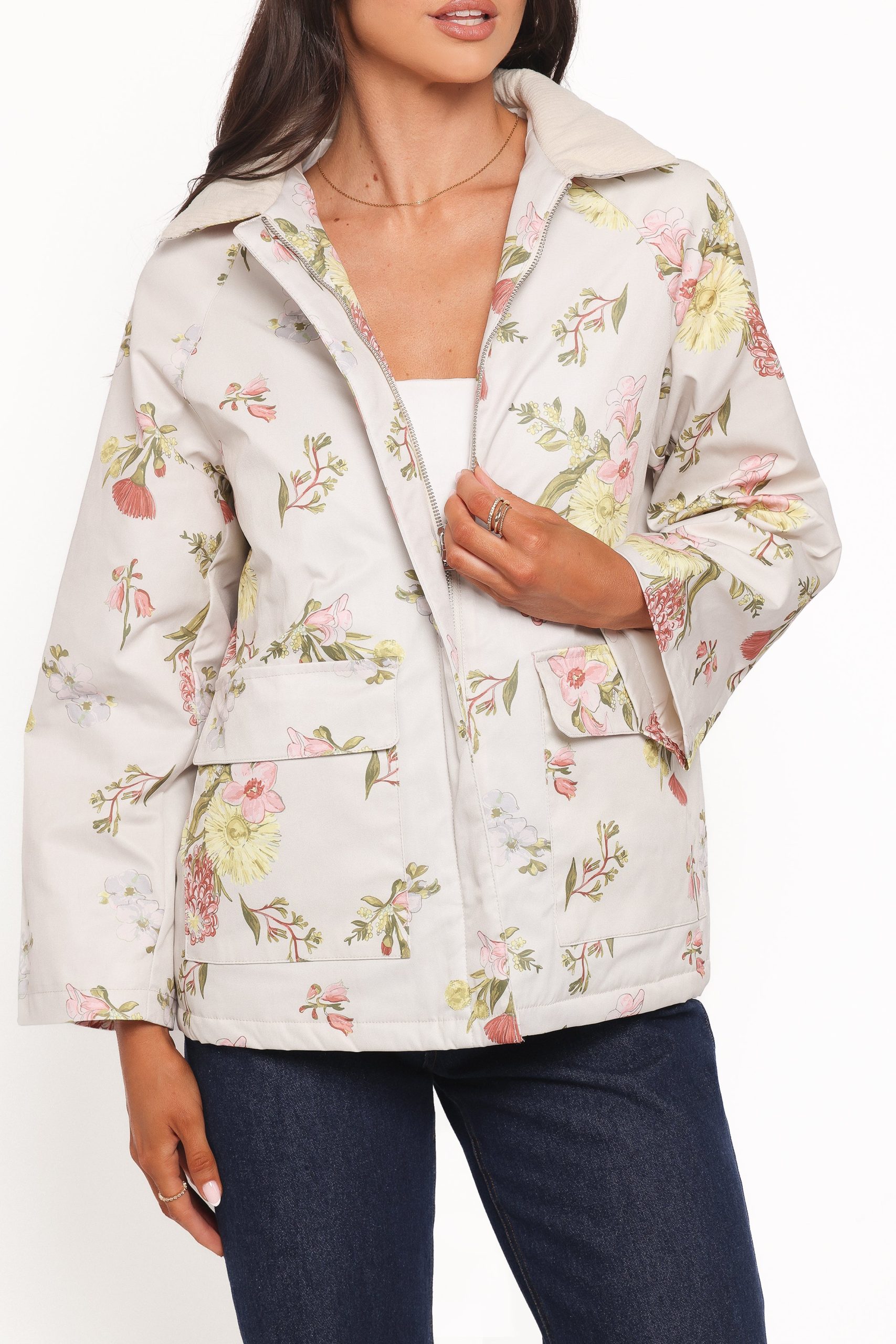 Danica Barn Jacket - Khaki Floral - Image 3