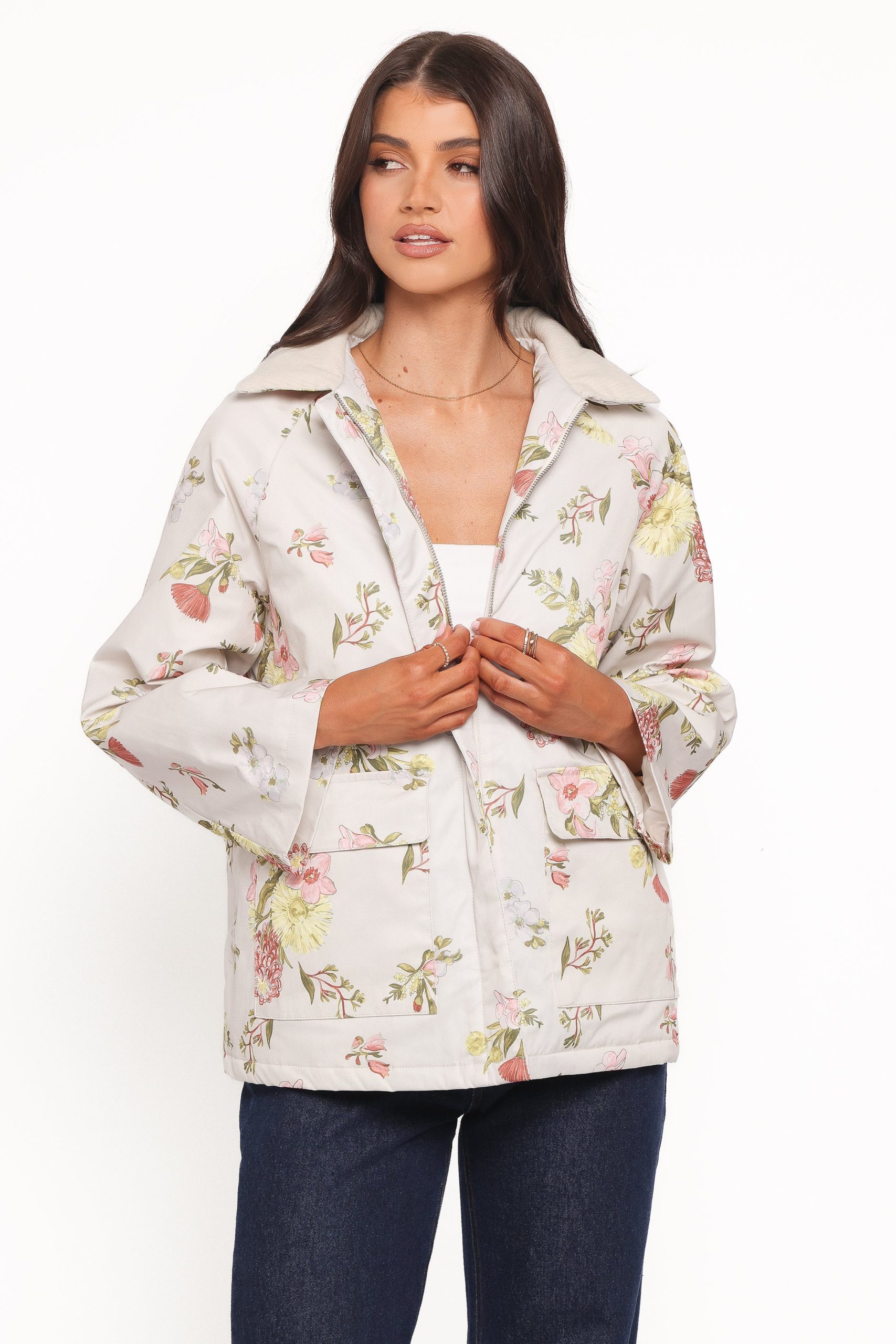 Danica Barn Jacket - Khaki Floral - Image 2