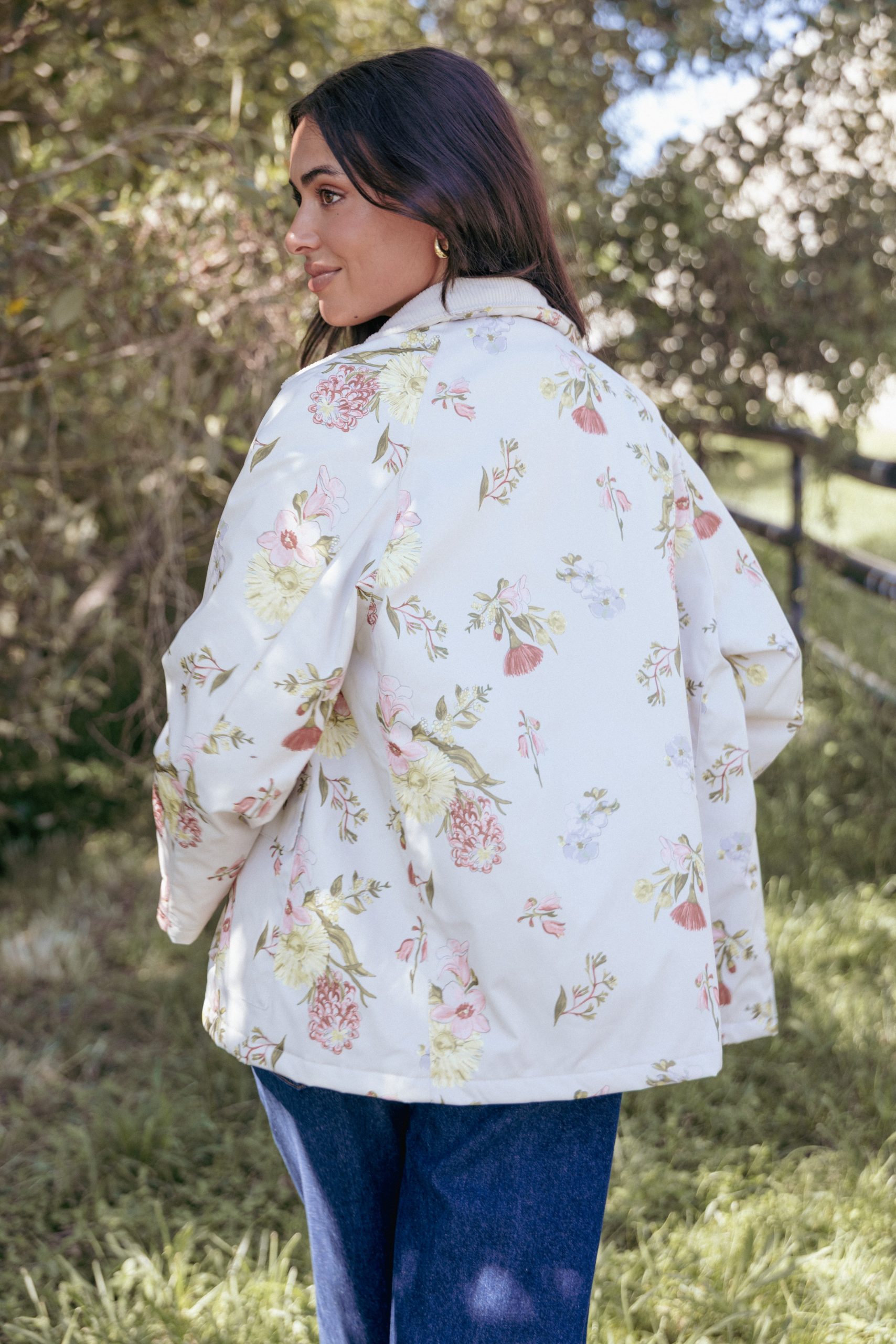 Danica Barn Jacket - Khaki Floral - Image 9
