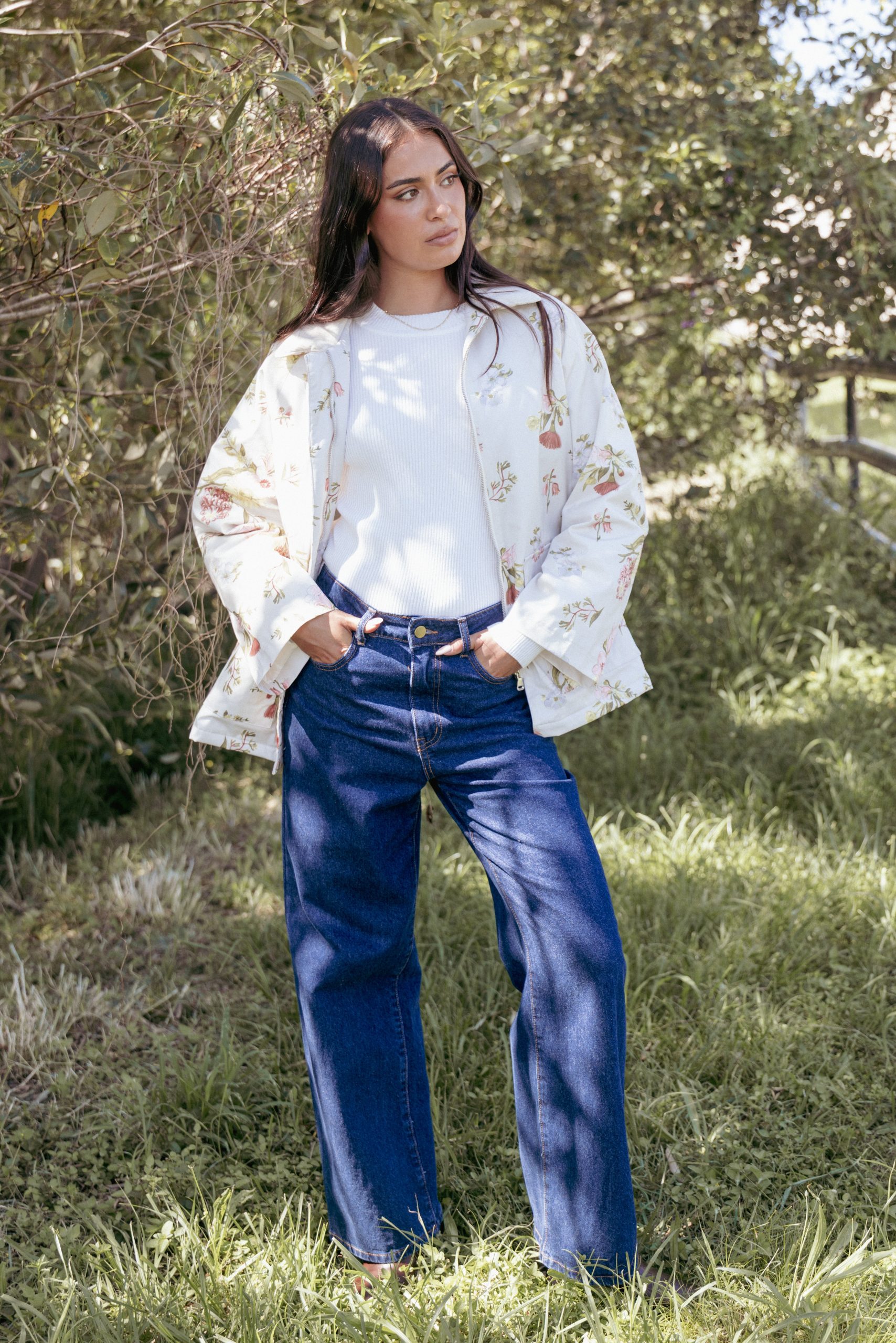 Danica Barn Jacket - Khaki Floral - Image 8
