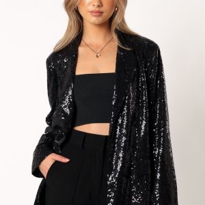 Delaney Sequin Blazer - Black