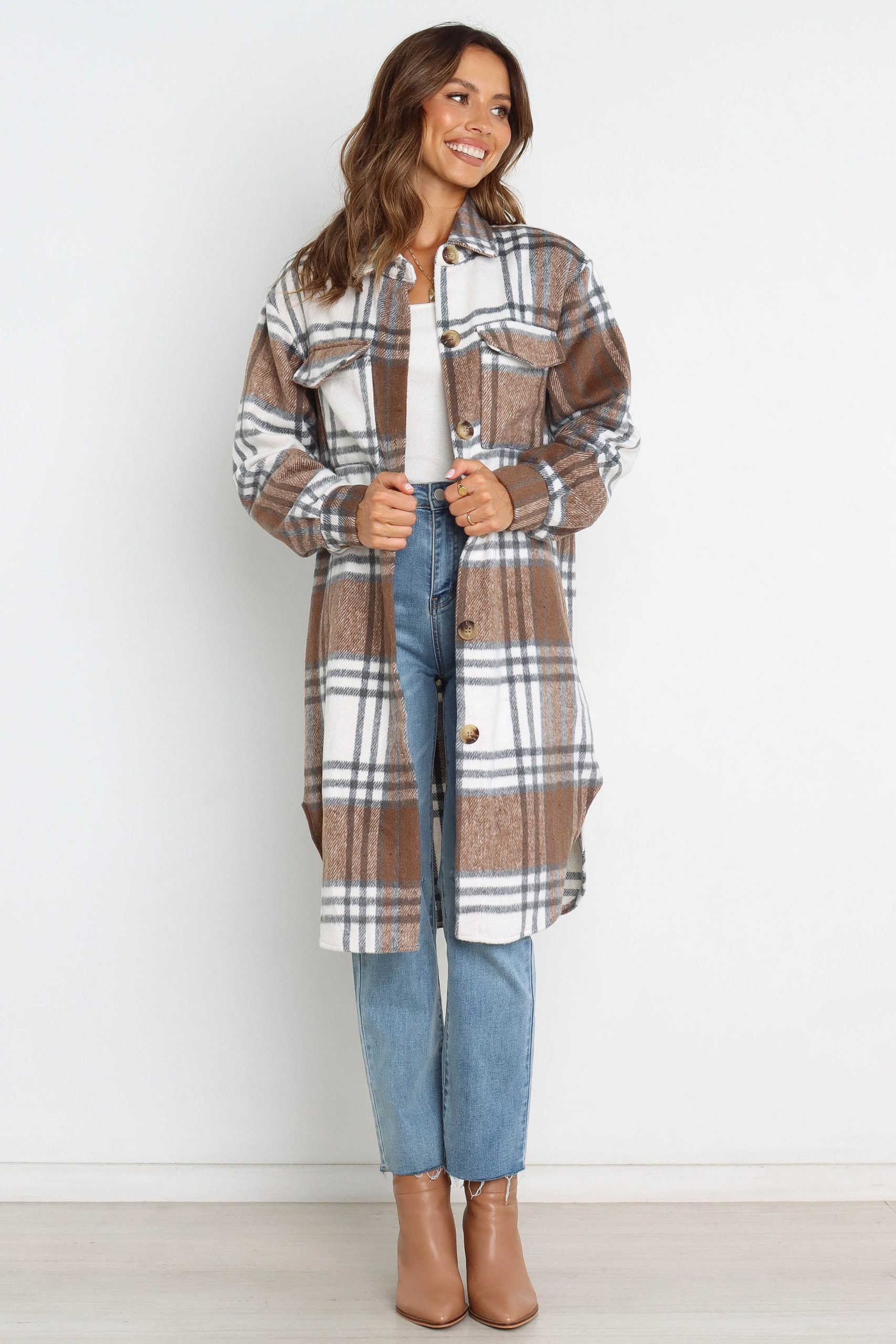 Dion Shacket - Brown Check - Image 9