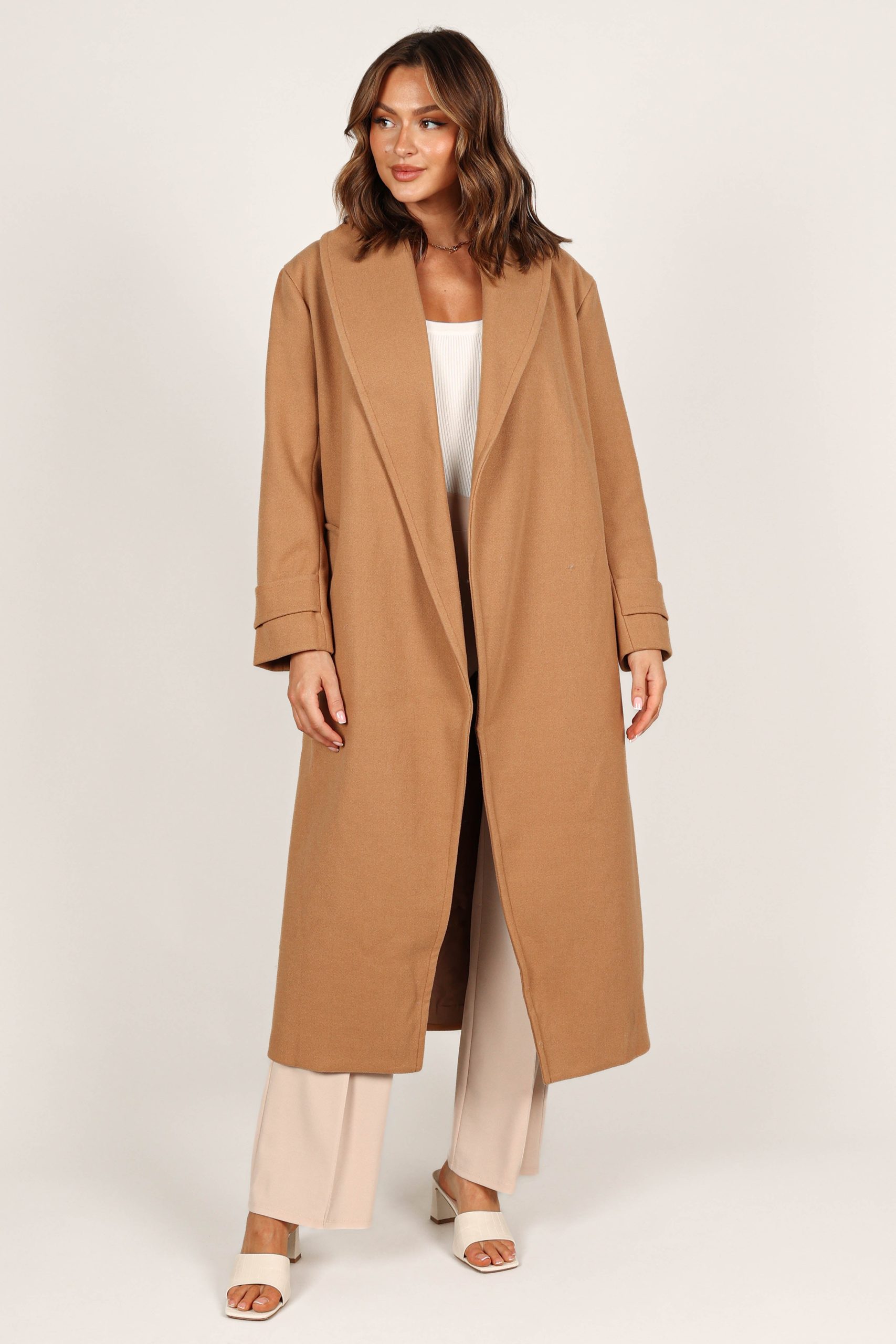 Emersyn Tie Front Coat - Camel - Image 5
