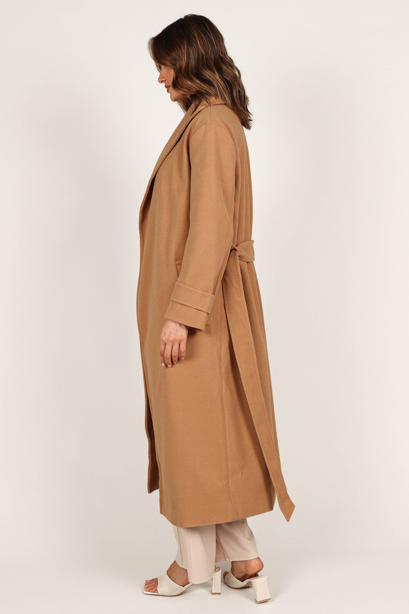 Emersyn Tie Front Coat - Camel - Image 6