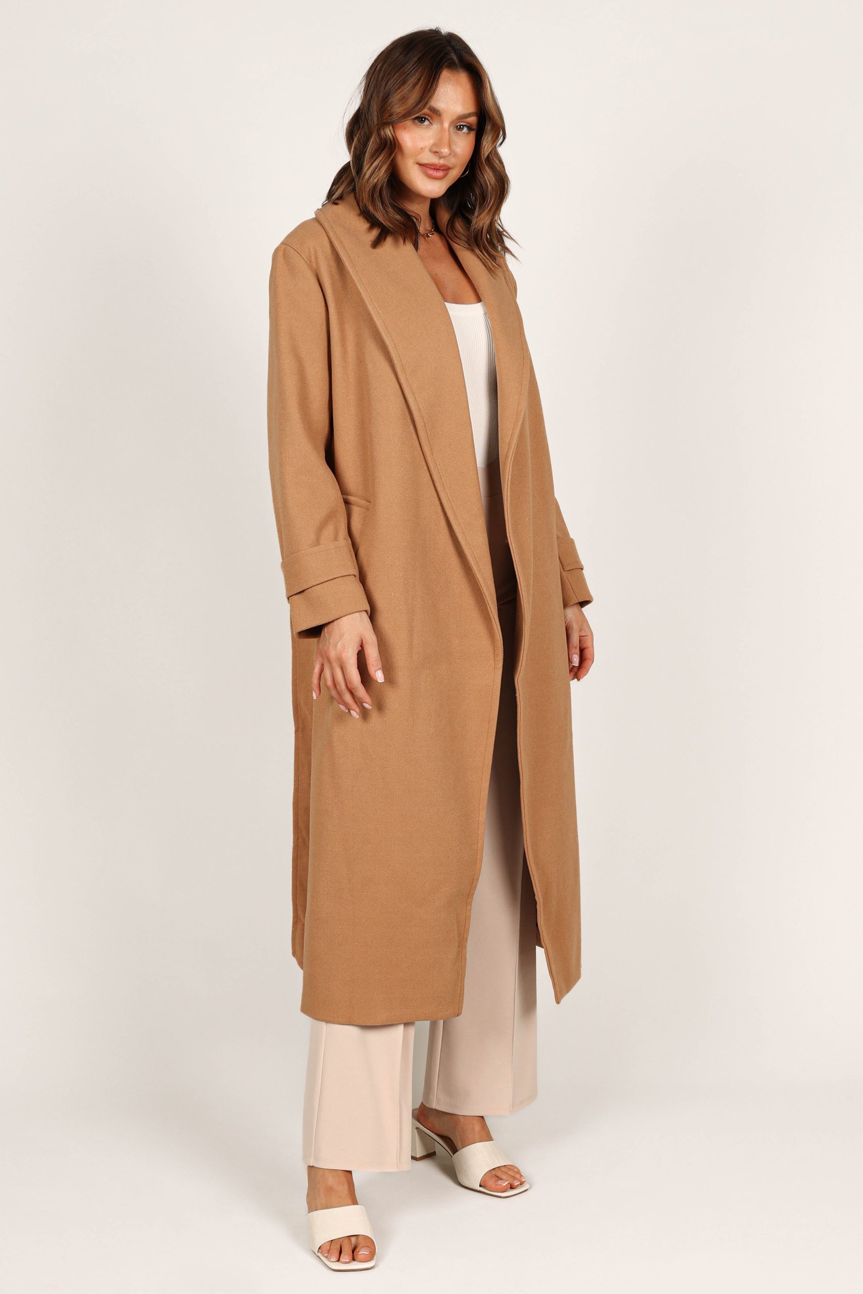 Emersyn Tie Front Coat - Camel - Image 9