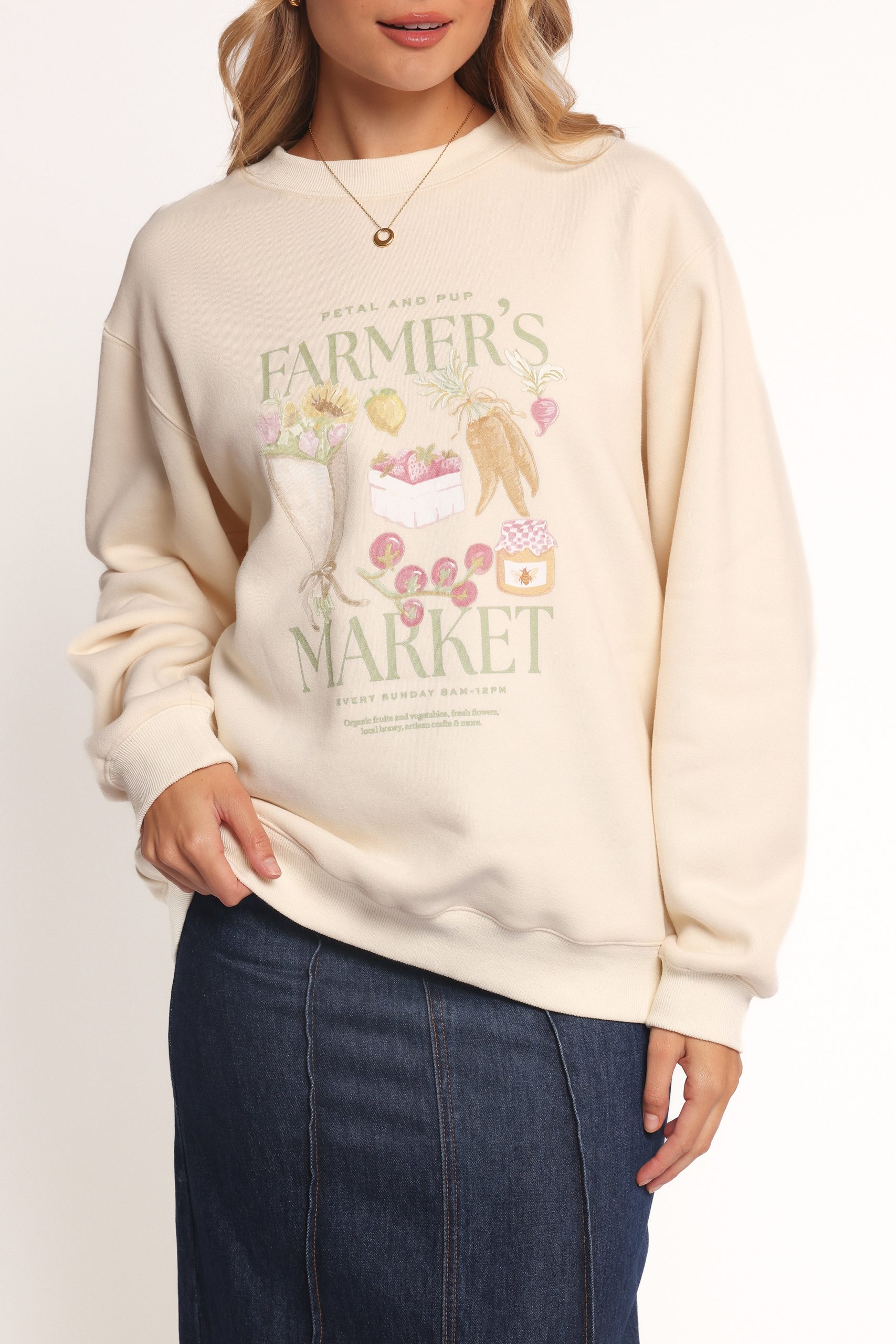 Farmers Market Sweatshirt - Cream - Image 3