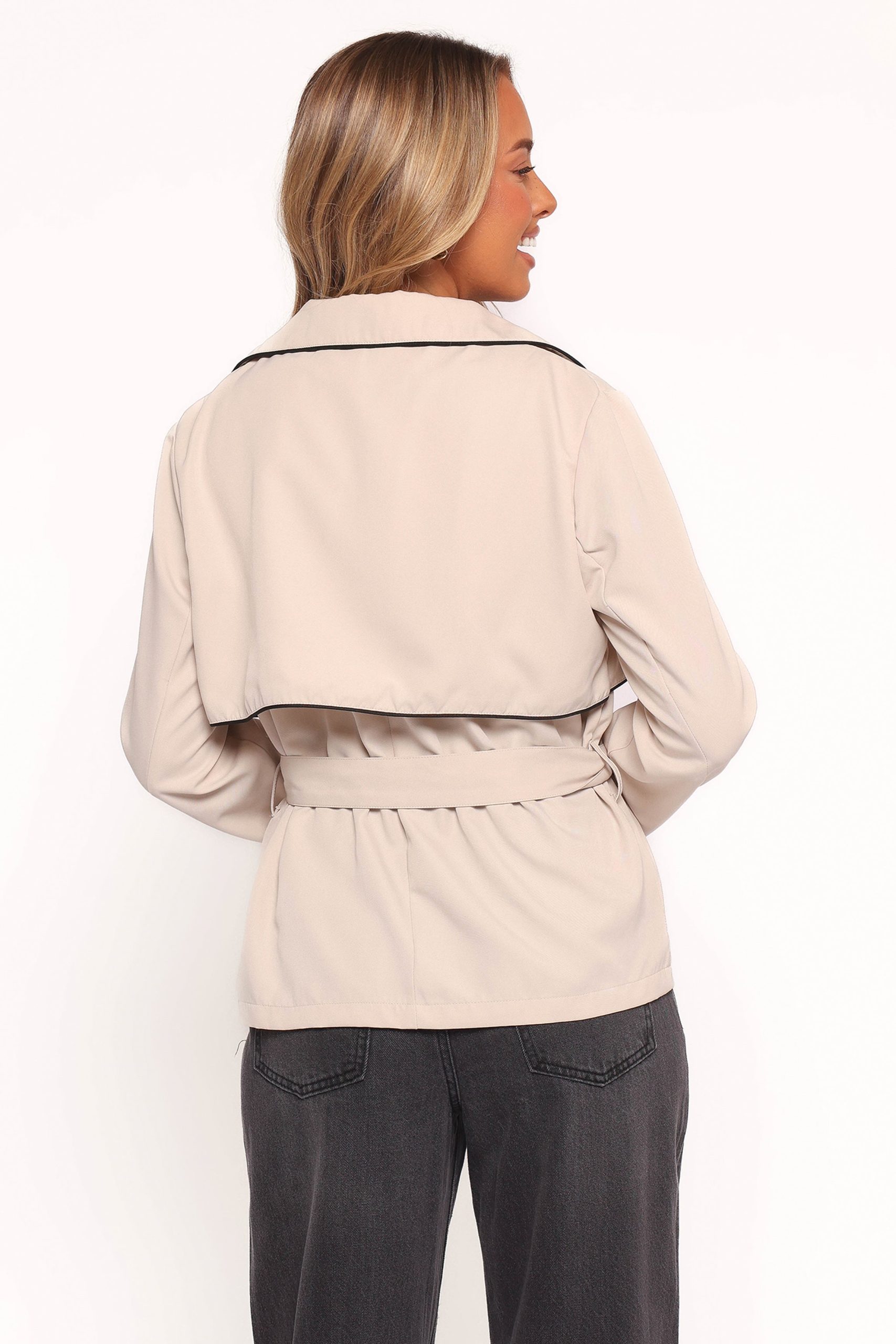 Franklin Cropped Trench - Ecru - Image 4