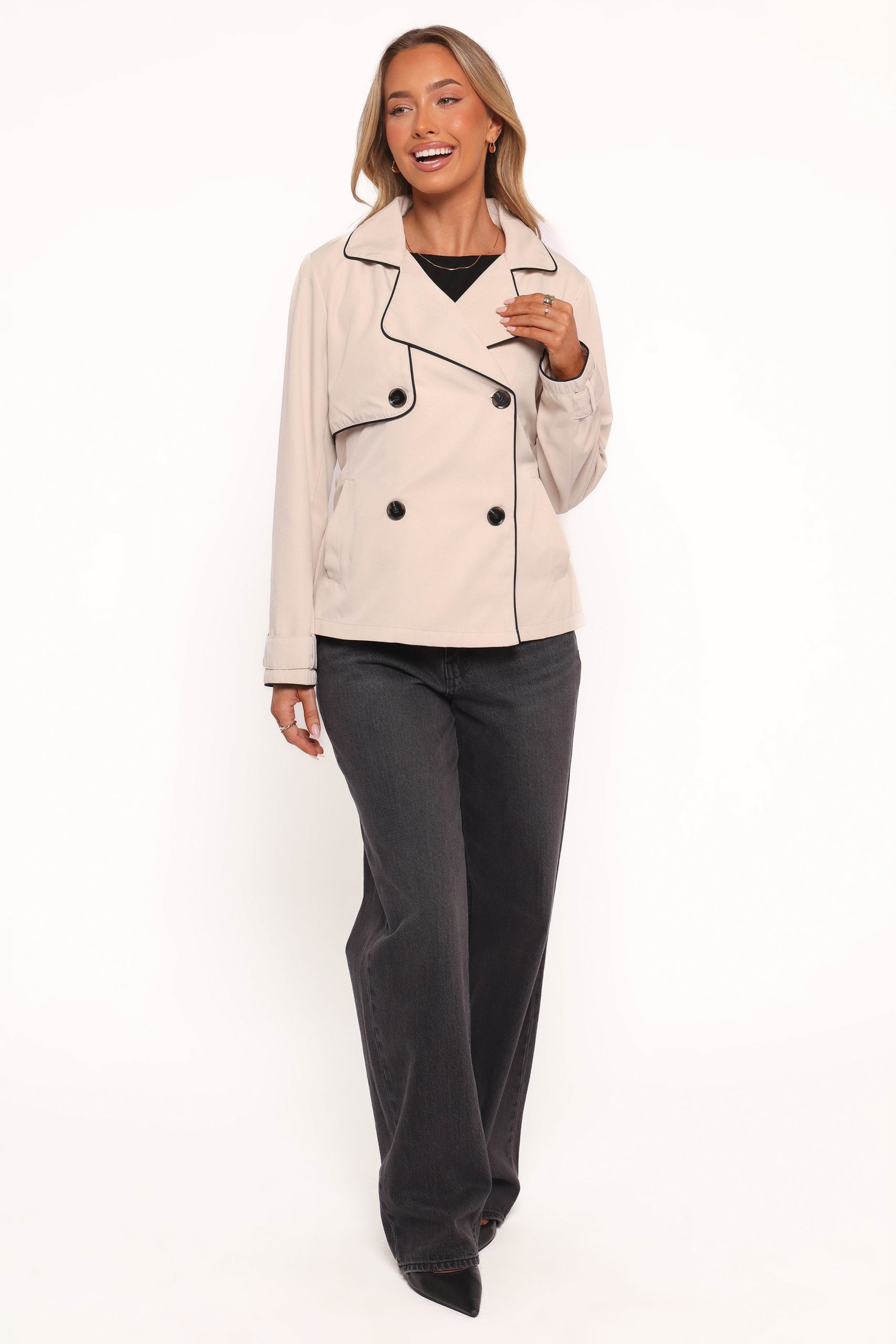 Franklin Cropped Trench - Ecru - Image 6
