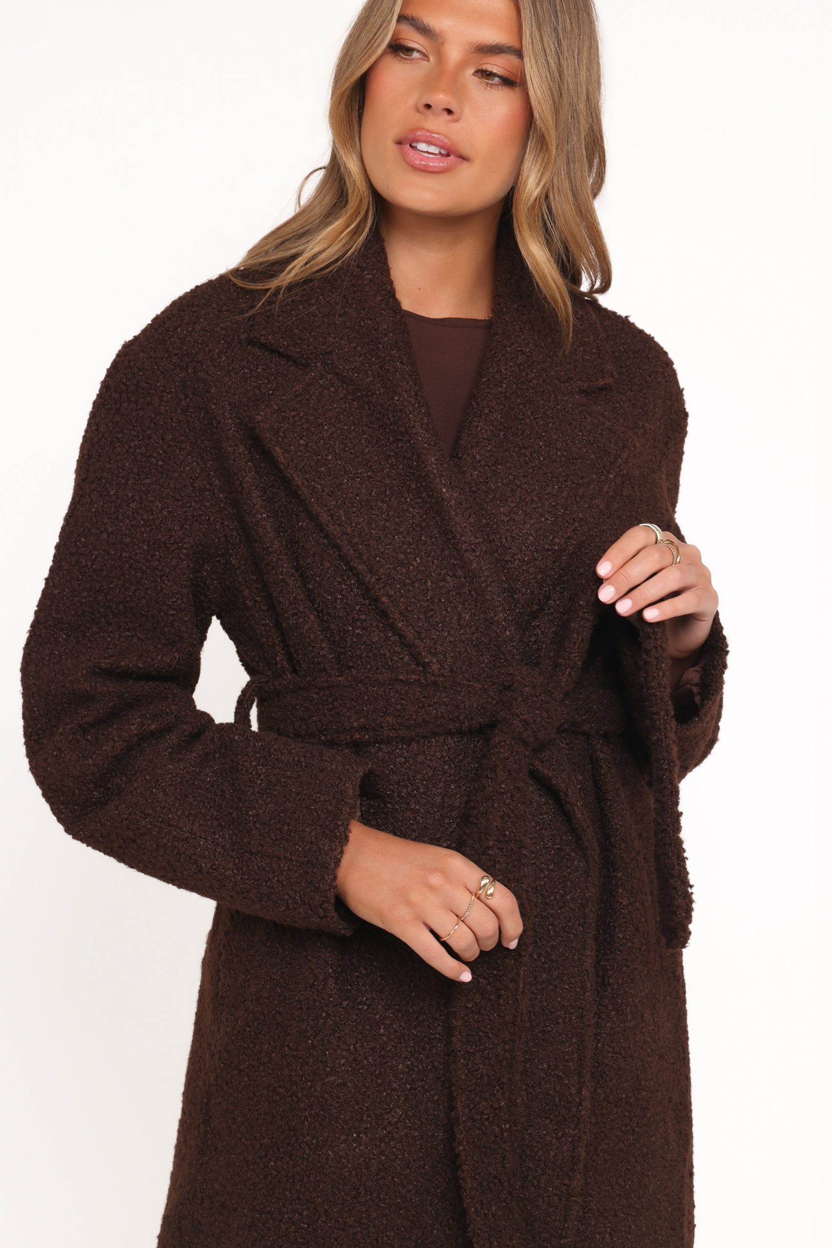 Goodie Shearling Coat - Chocolate - Image 3