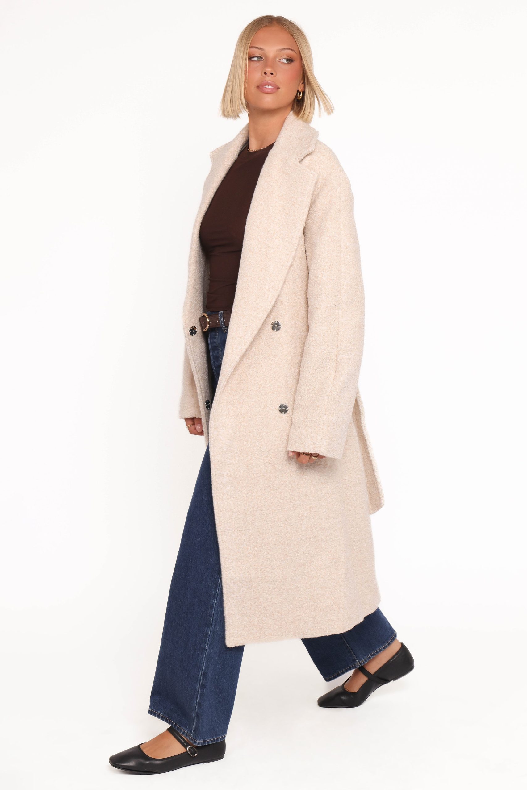 Goodie Shearling Coat - Cream - Image 4