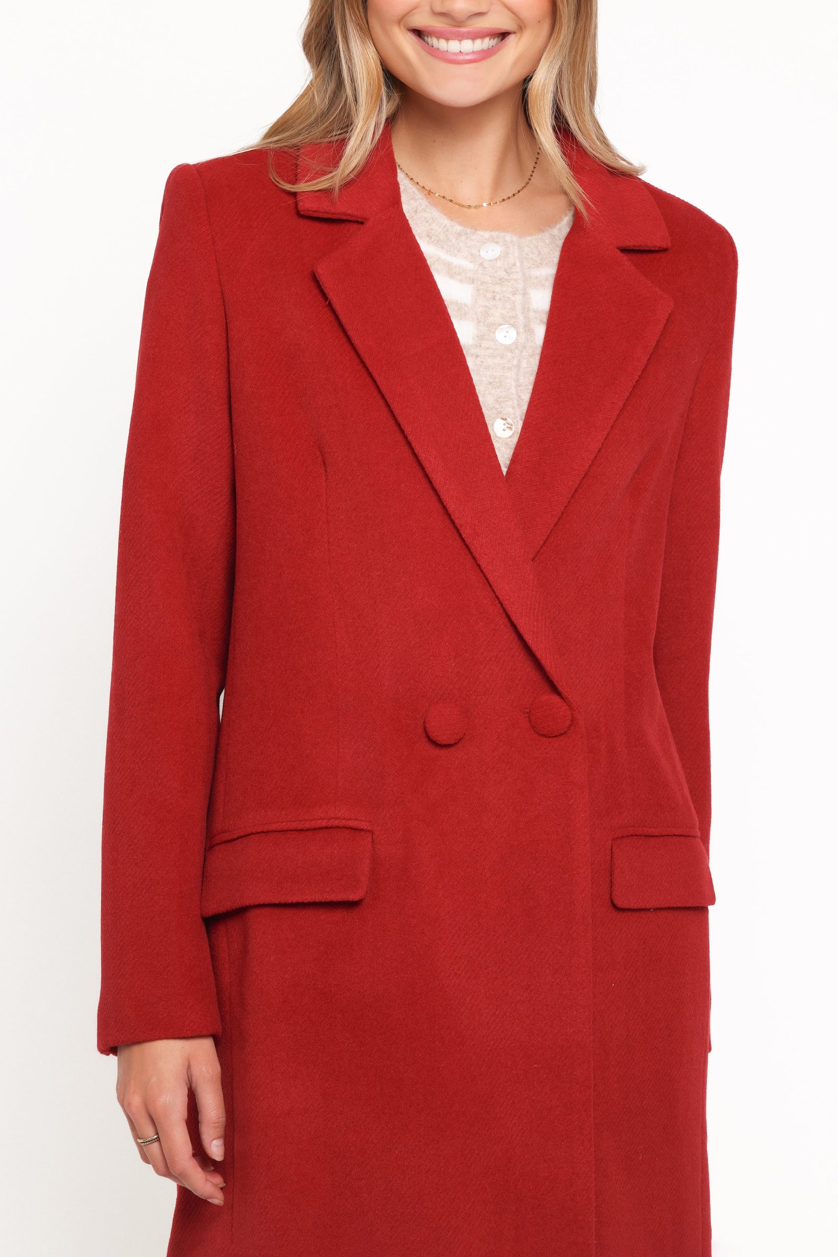 Jett Long Blazer Coat - Red - Image 2