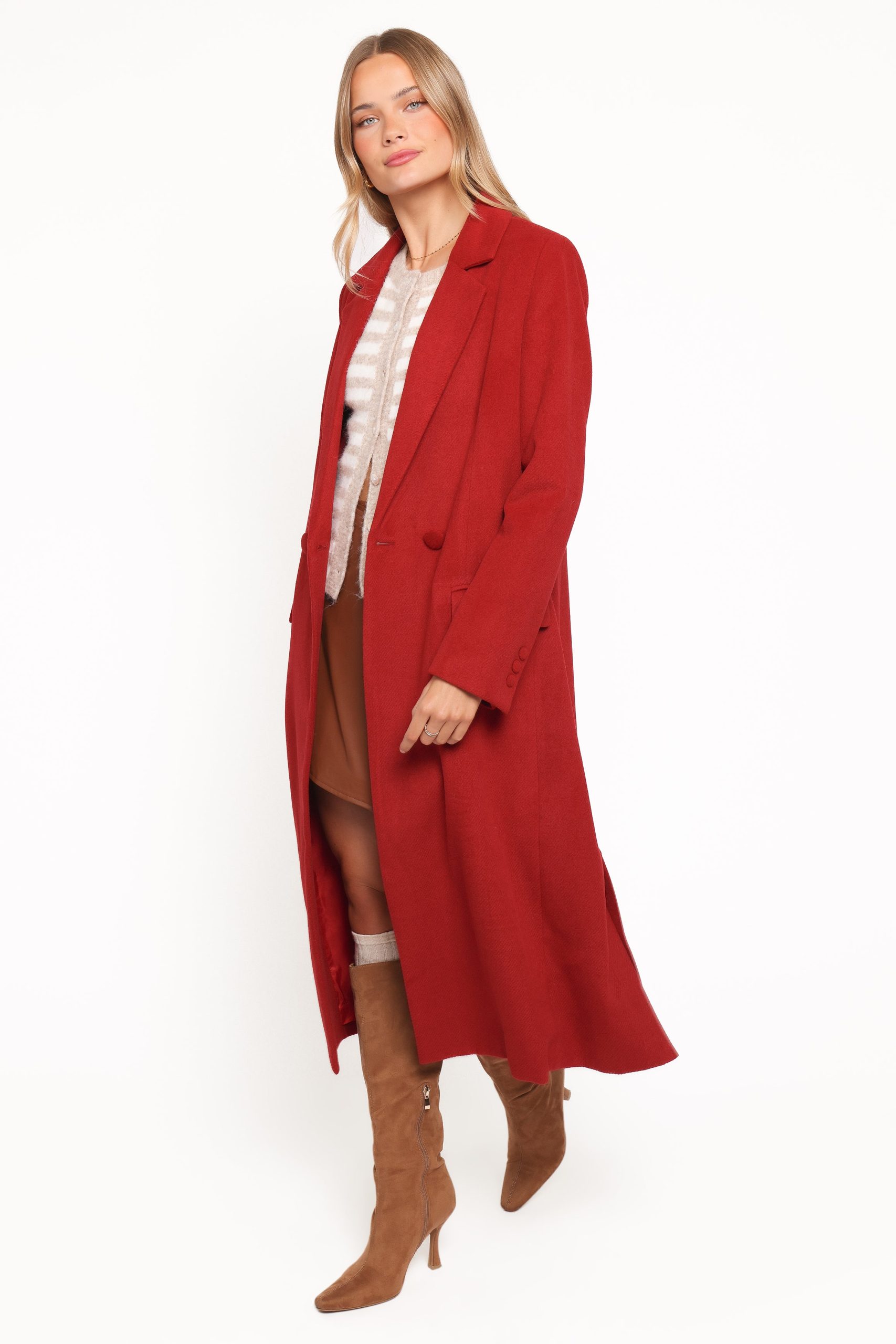 Jett Long Blazer Coat - Red - Image 4
