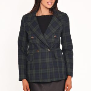 Juliette Blazer - Green Plaid