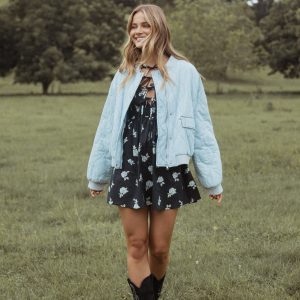 Keah Quilted Jacket - Blue
