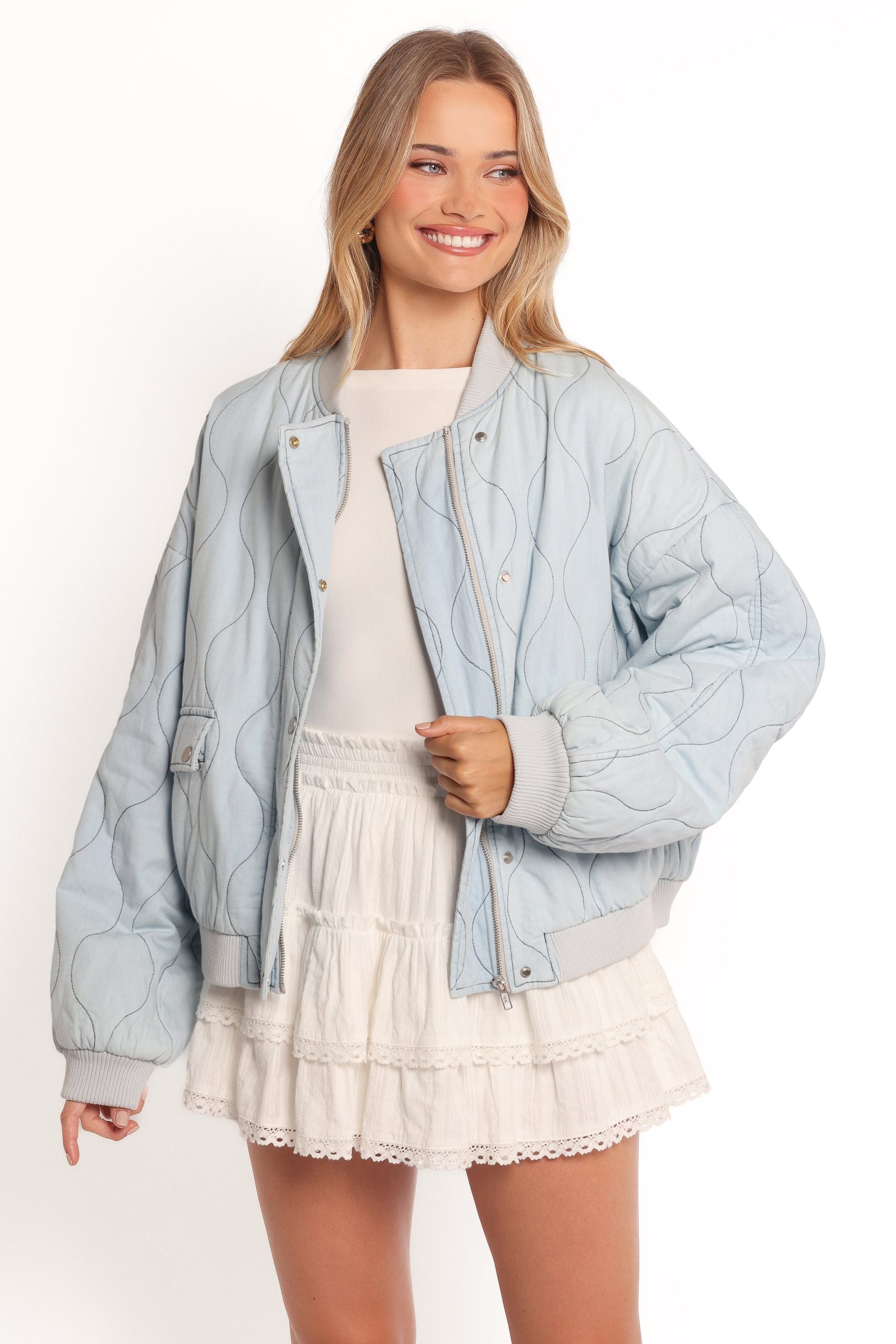 Keah Quilted Jacket - Blue - Image 3