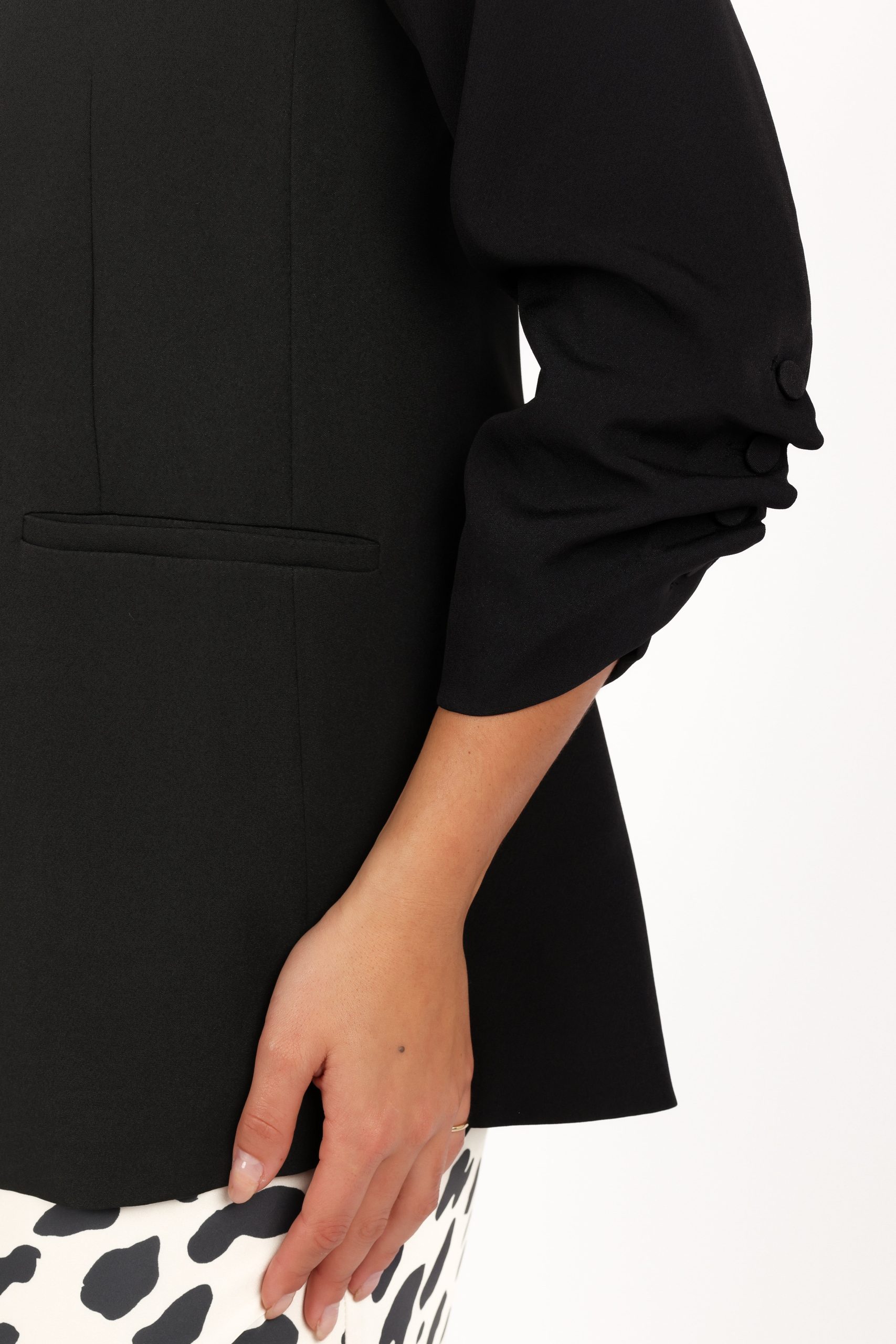 Kelby Slouch Sleeve Blazer - Black - Image 6