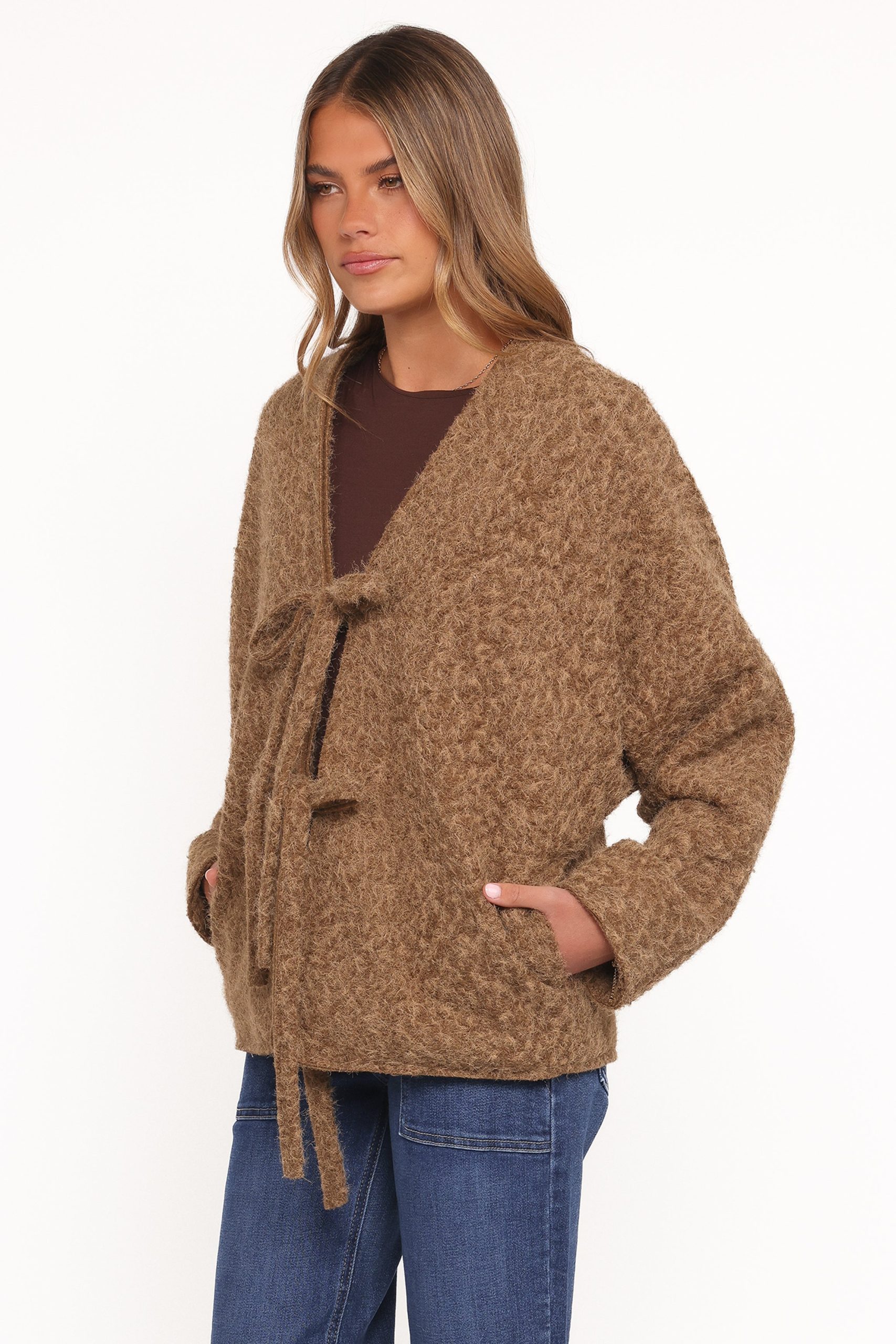 Kimmy Bow Oversized Cardigan - Moss - Image 5