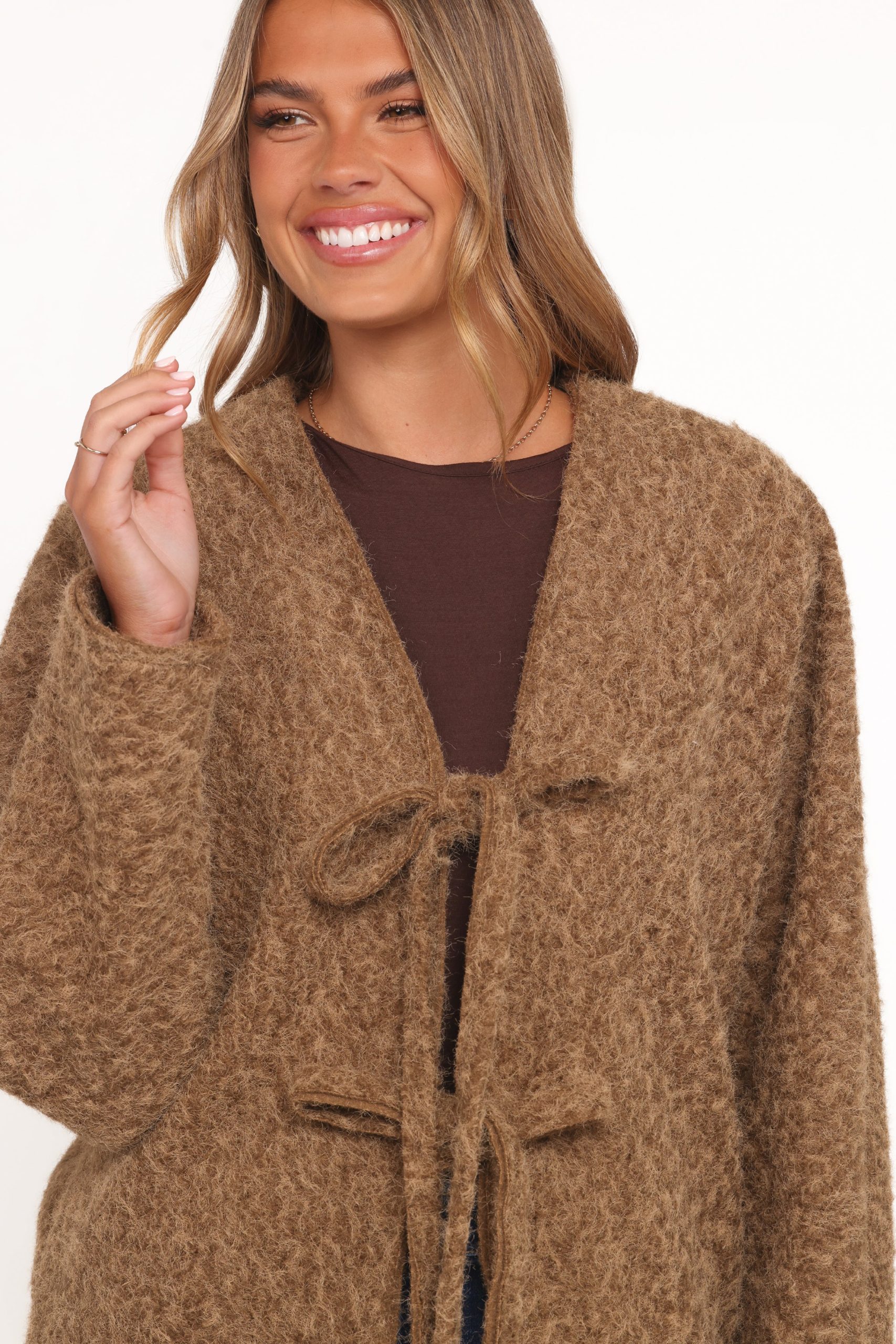 Kimmy Bow Oversized Cardigan - Moss - Image 4