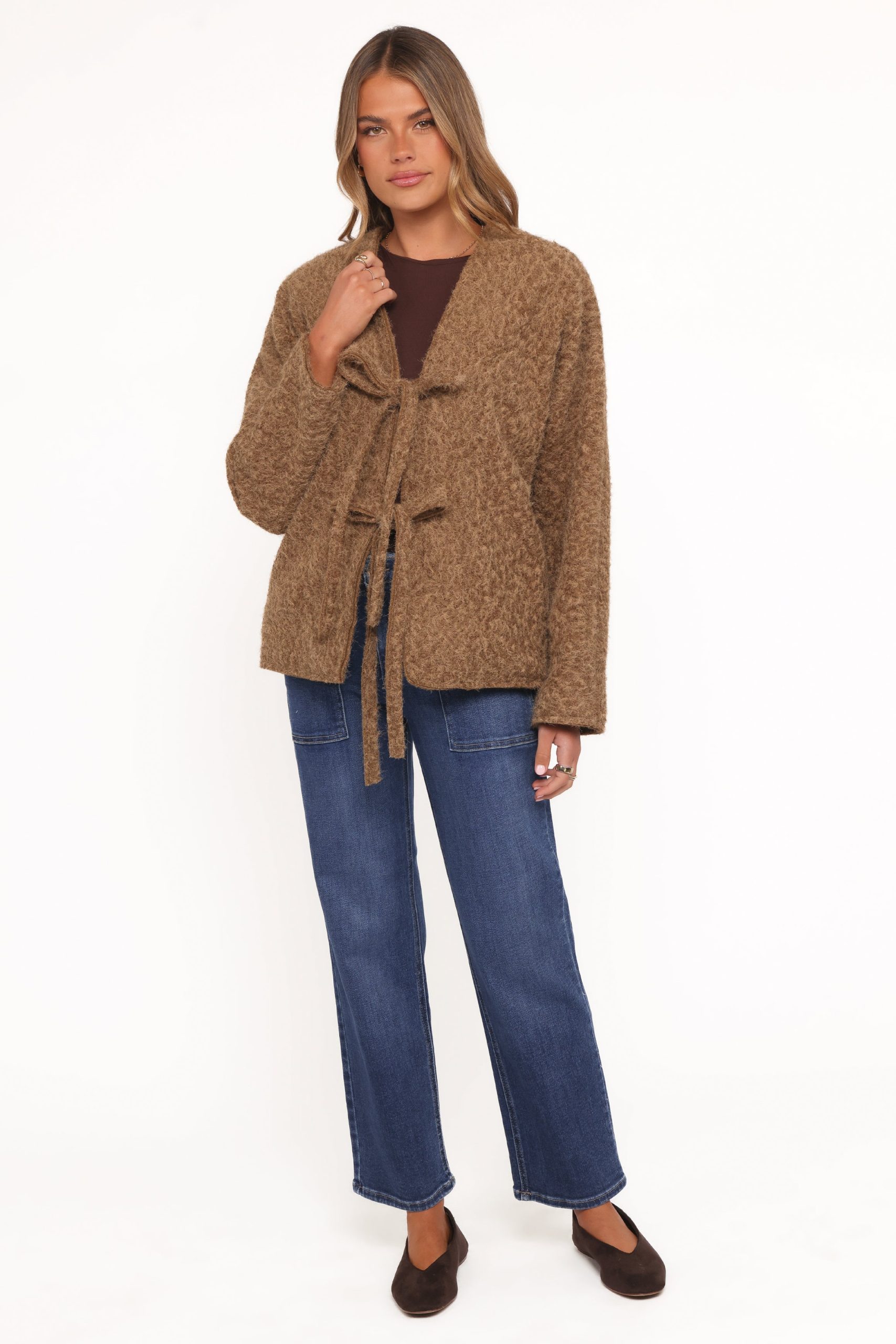 Kimmy Bow Oversized Cardigan - Moss - Image 7