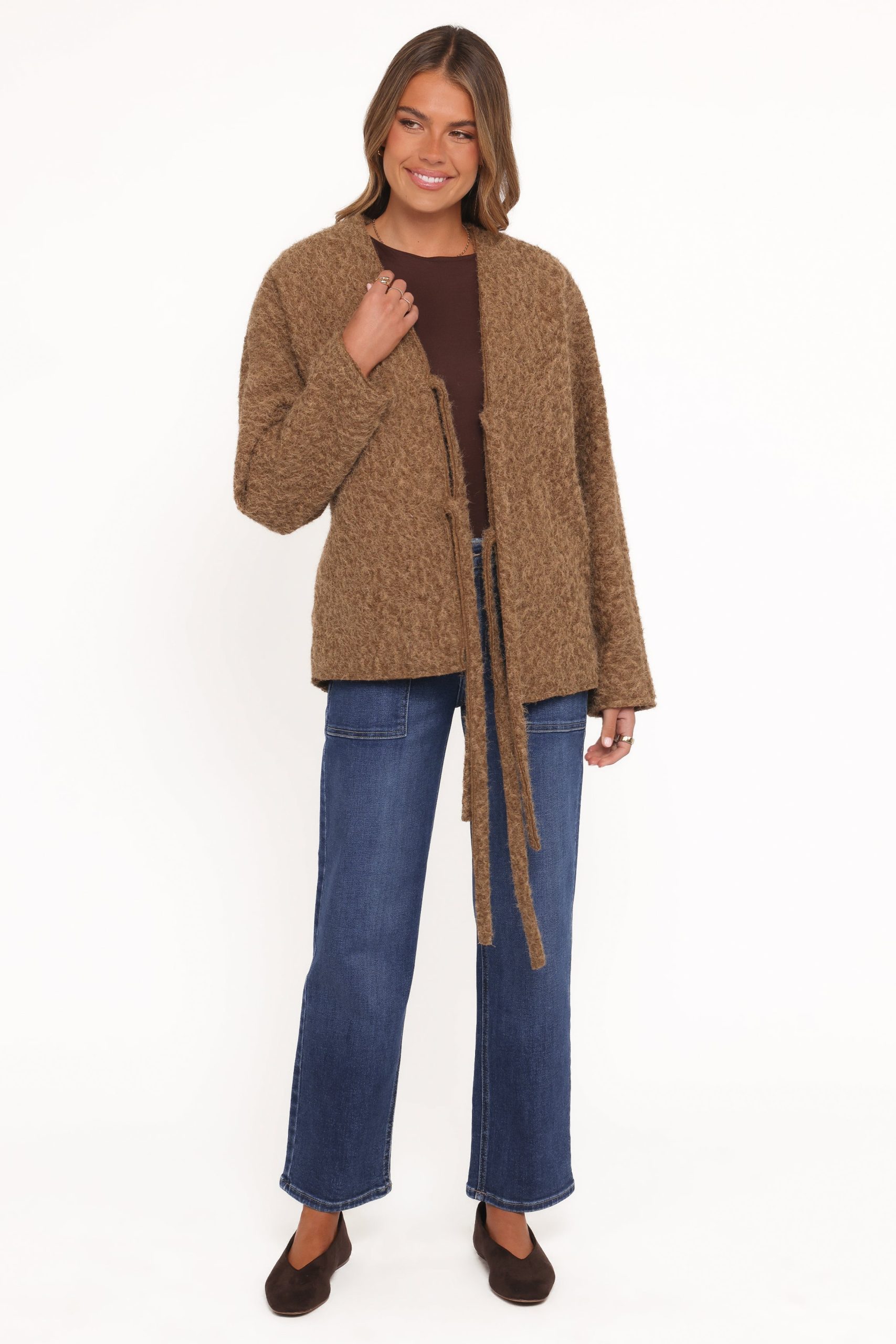 Kimmy Bow Oversized Cardigan - Moss - Image 8