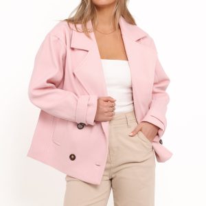 Lindy Cropped Coat - Baby Pink