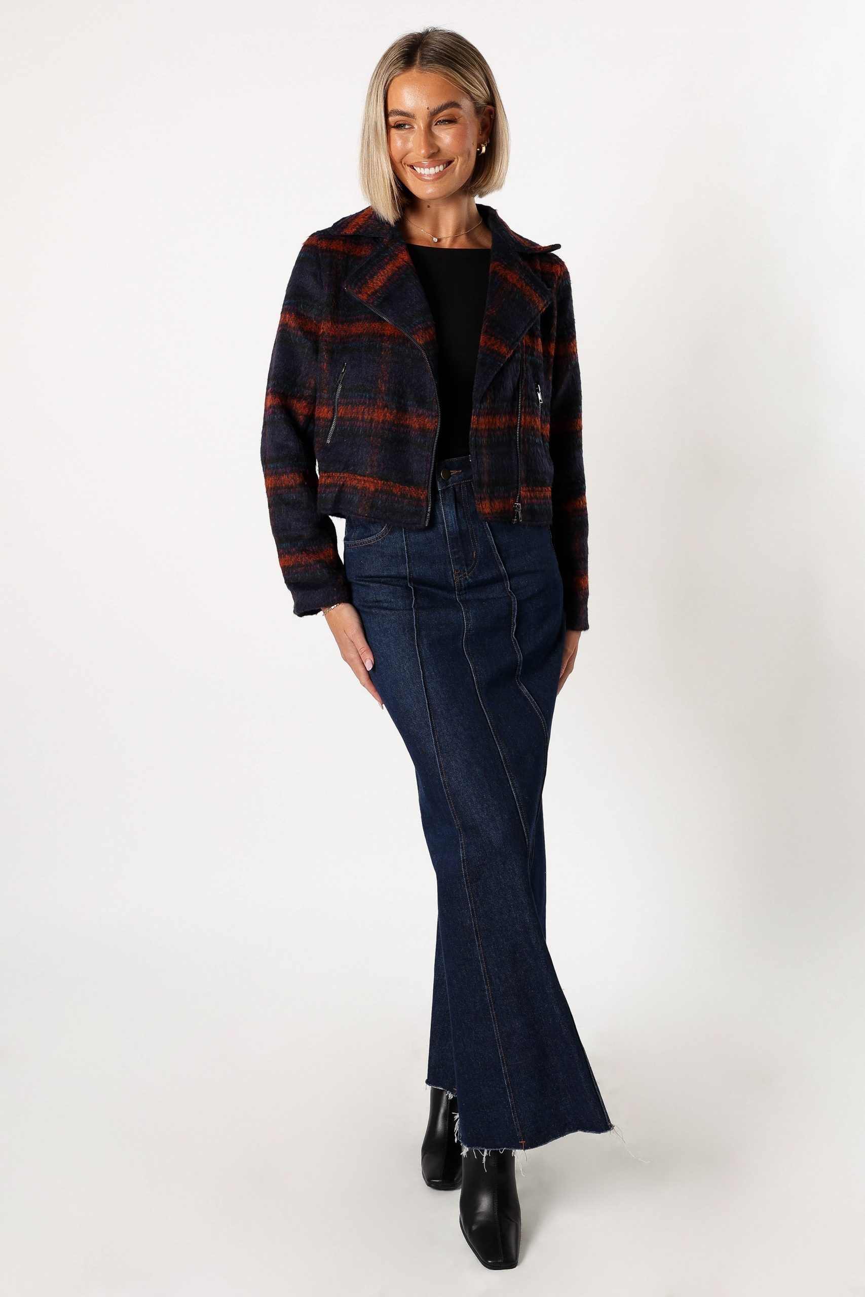 Logan Plaid Jacket - Navy/Teal - Image 5