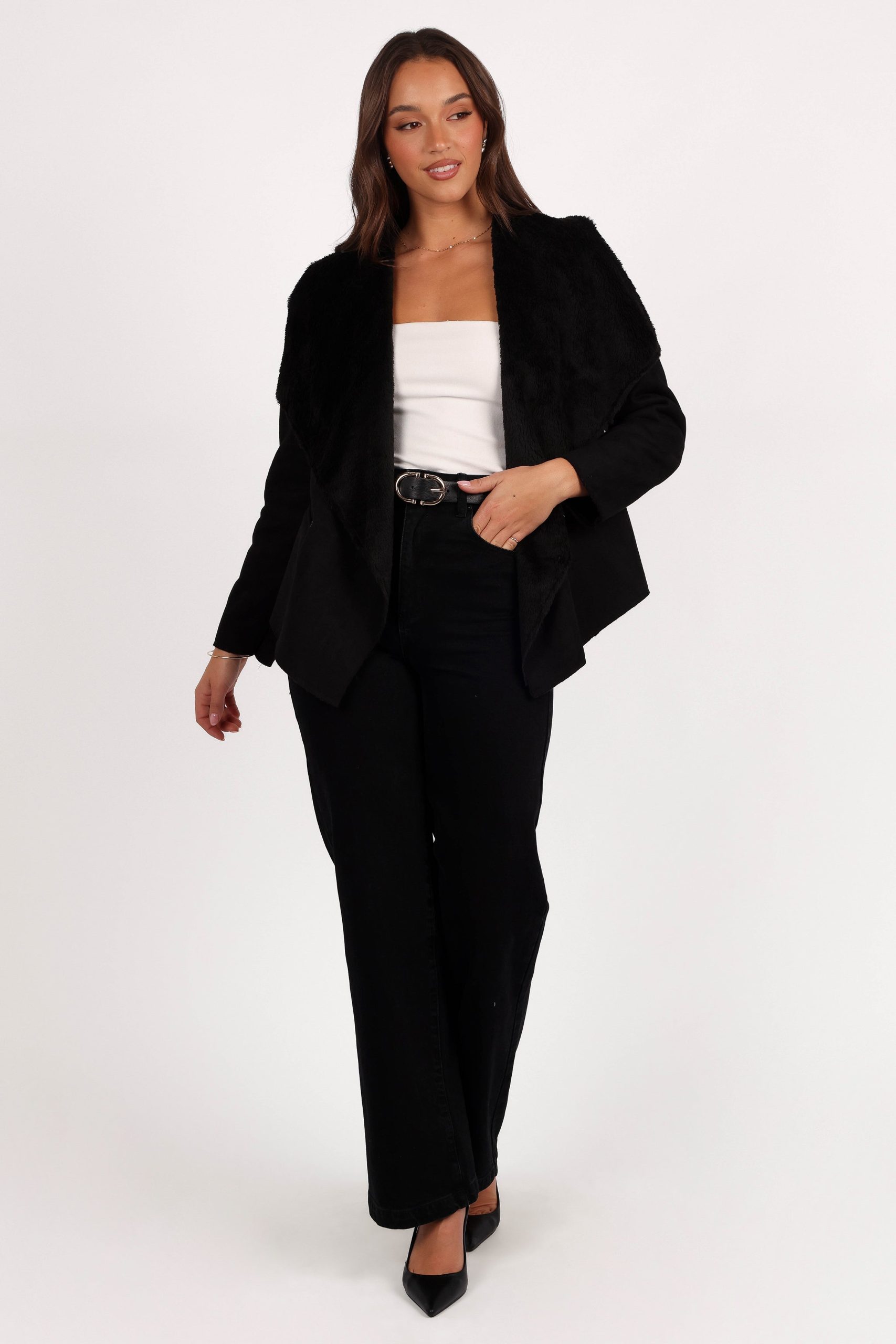 Lopez Faux Sherling Jacket - Black - Image 2