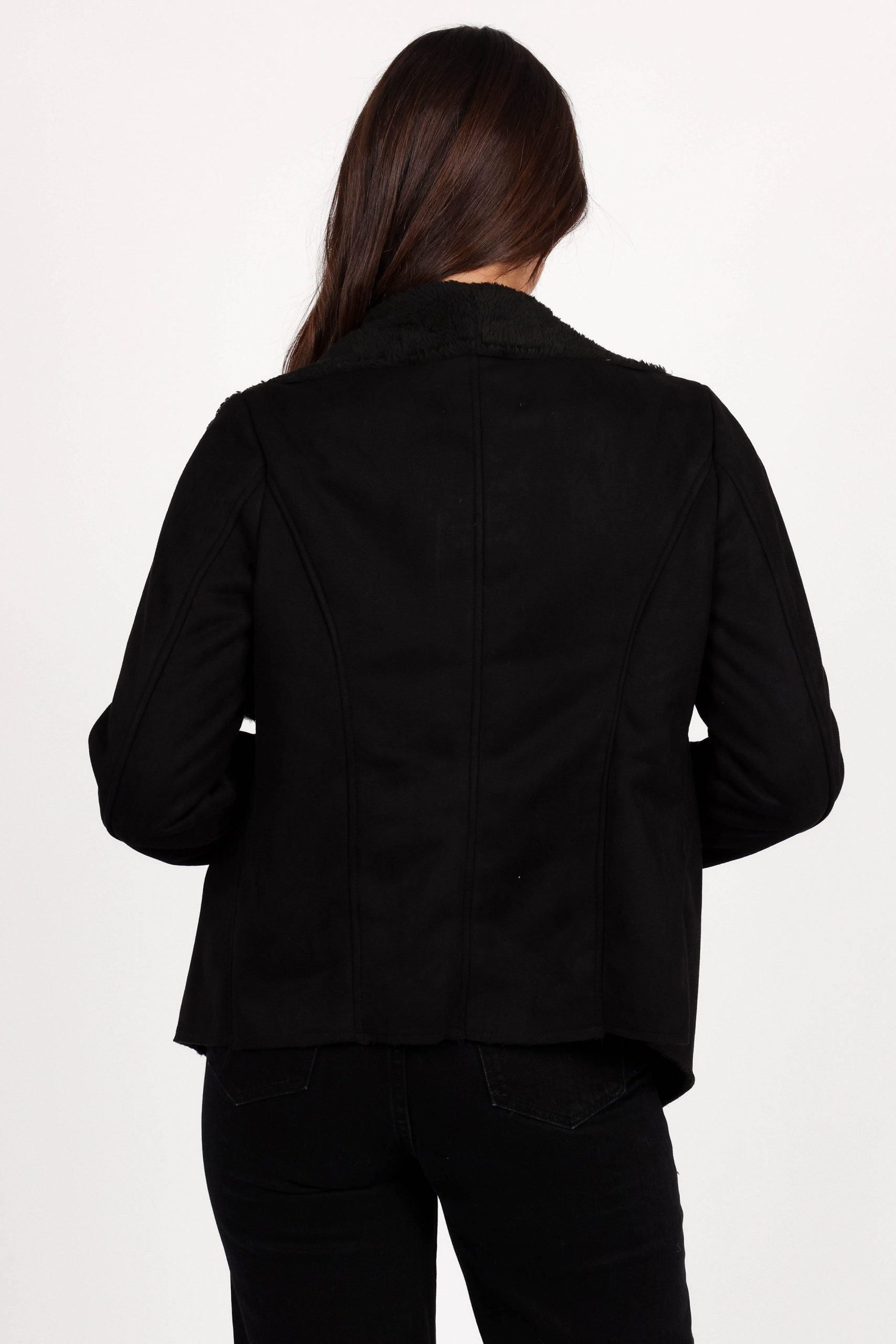 Lopez Faux Sherling Jacket - Black - Image 4