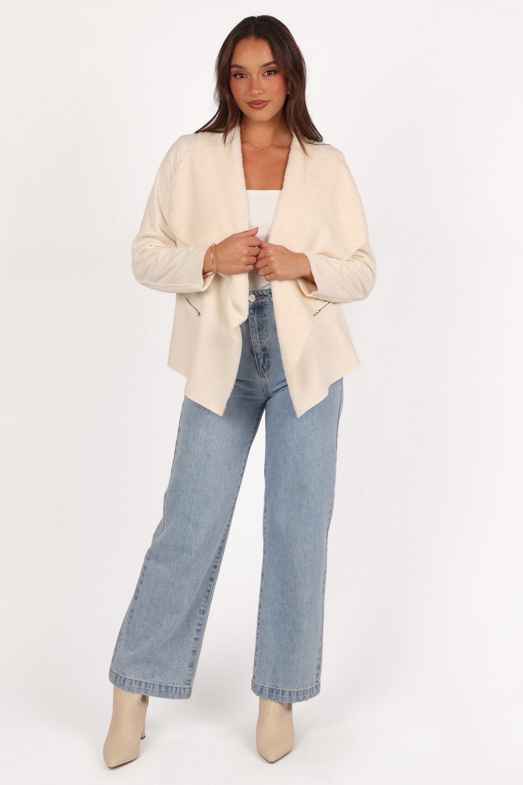 Lopez Faux Sherling Jacket - Cream - Image 2