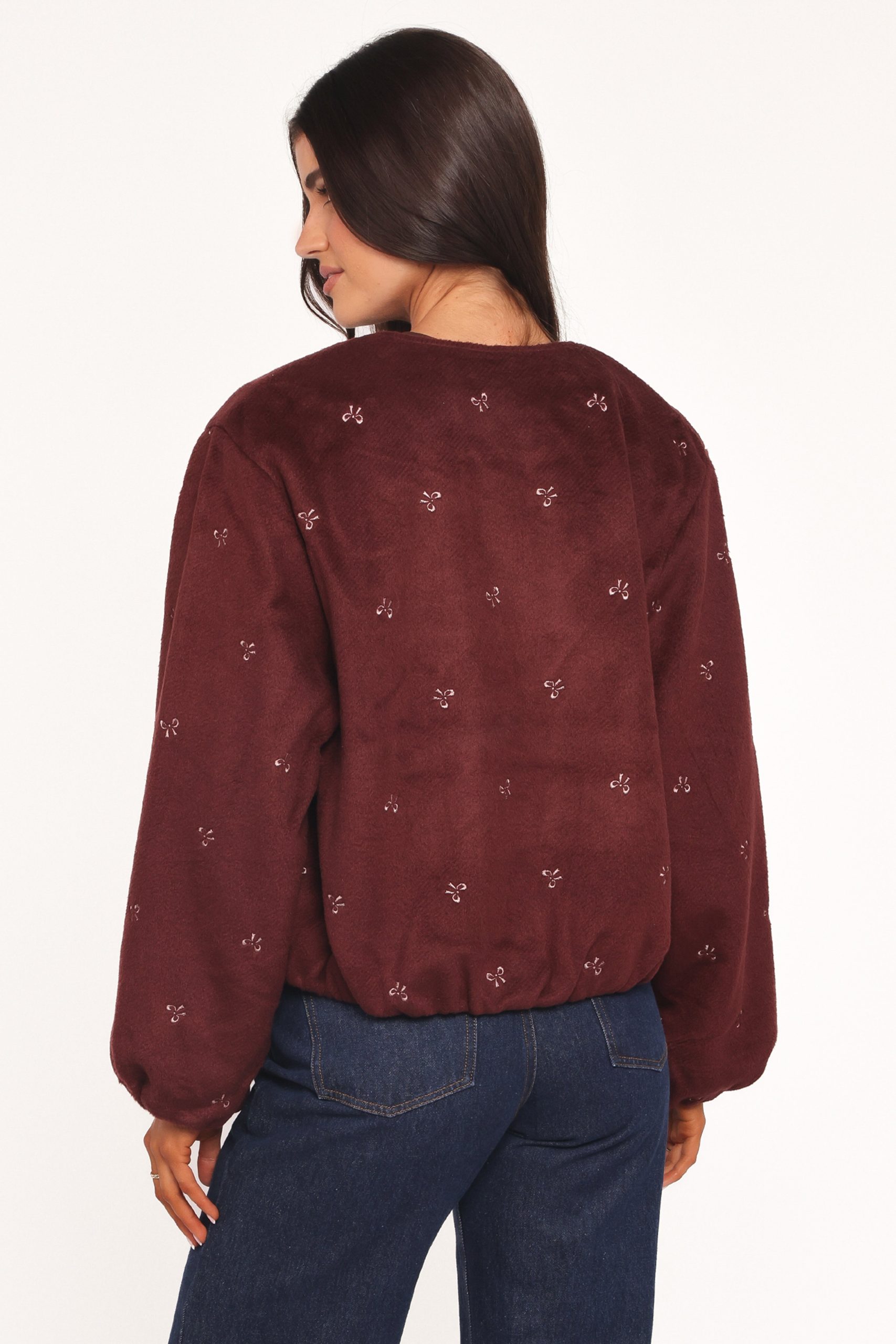 Marla Cropped Bomber - Cherry - Image 4